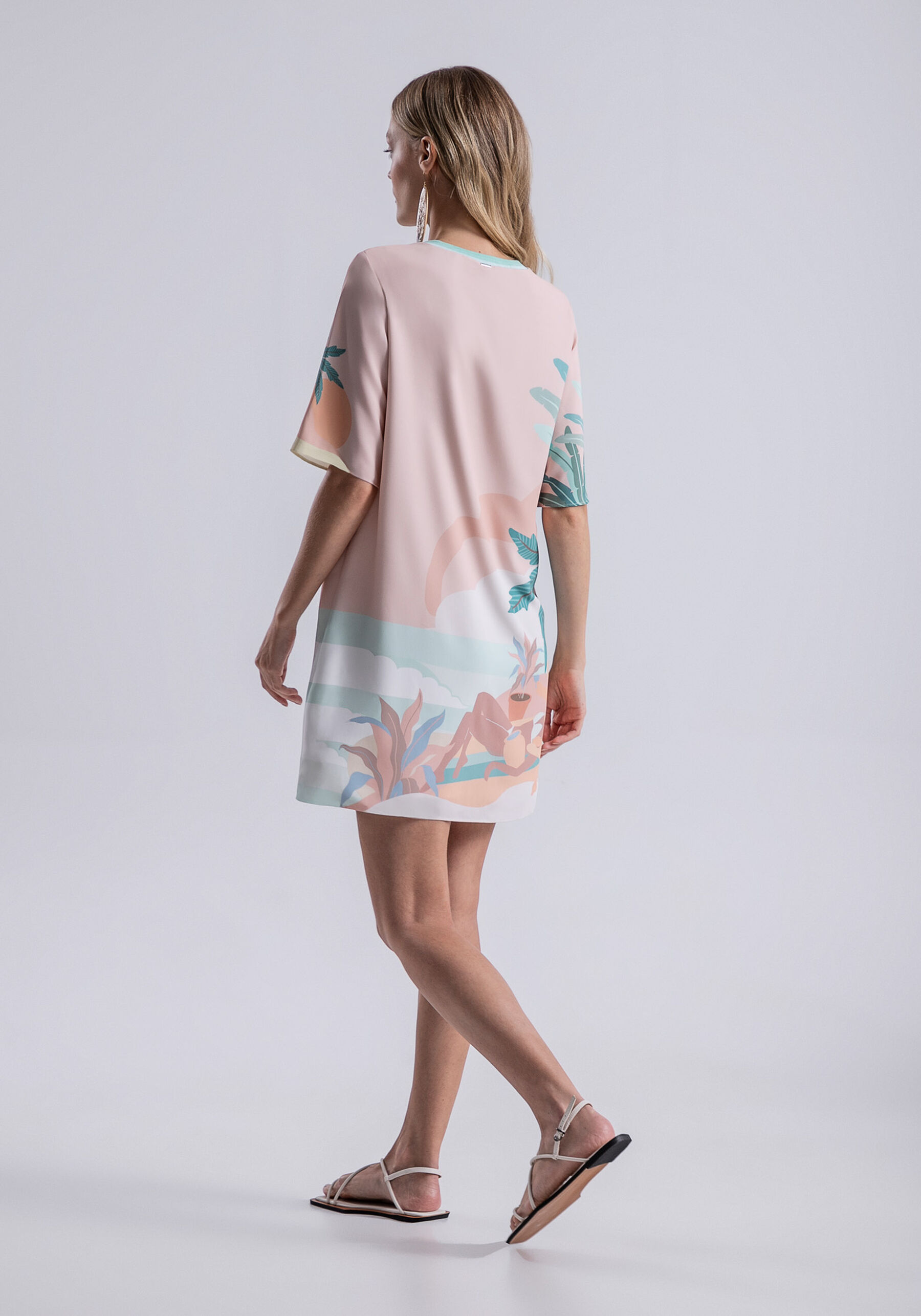 Vestido Curto Estampado com Retilínea, . Vestido Curto Estampado com Retilínea, , large.