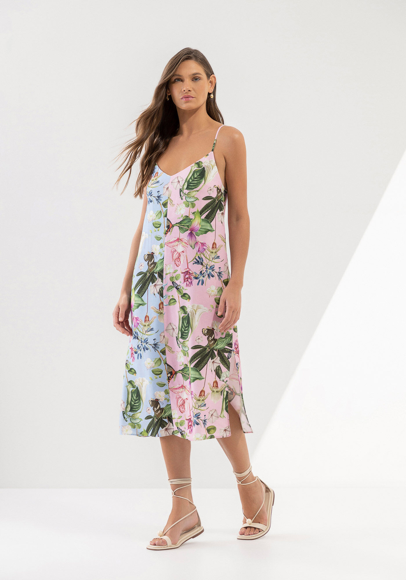 Vestido Midi em Viscose com Recorte Duo, MAHAL, large.