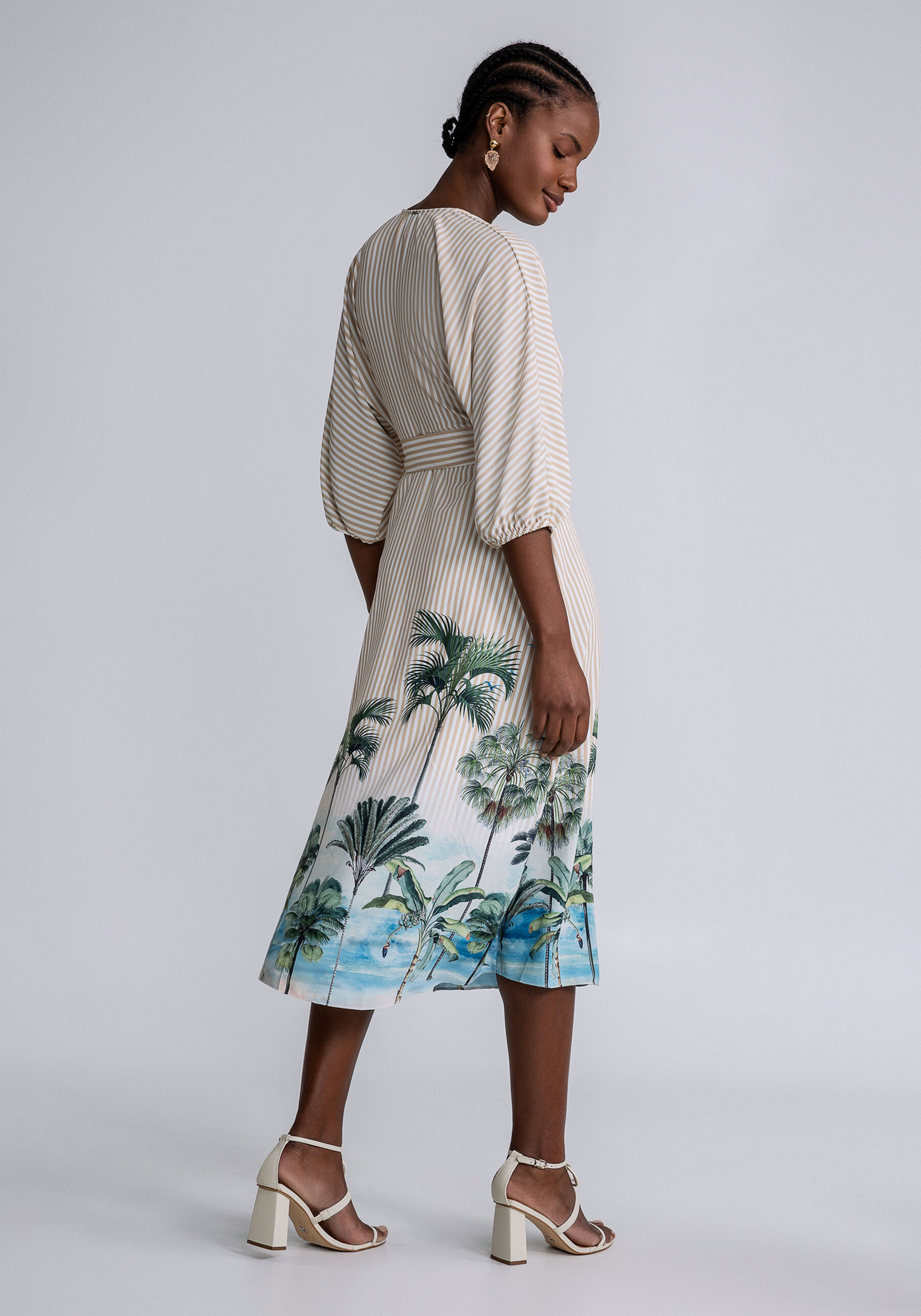 Vestido Midi Transpassado Estampado, GUARDA SOL. Vestido Midi Transpassado Estampado, GUARDA SOL, large.