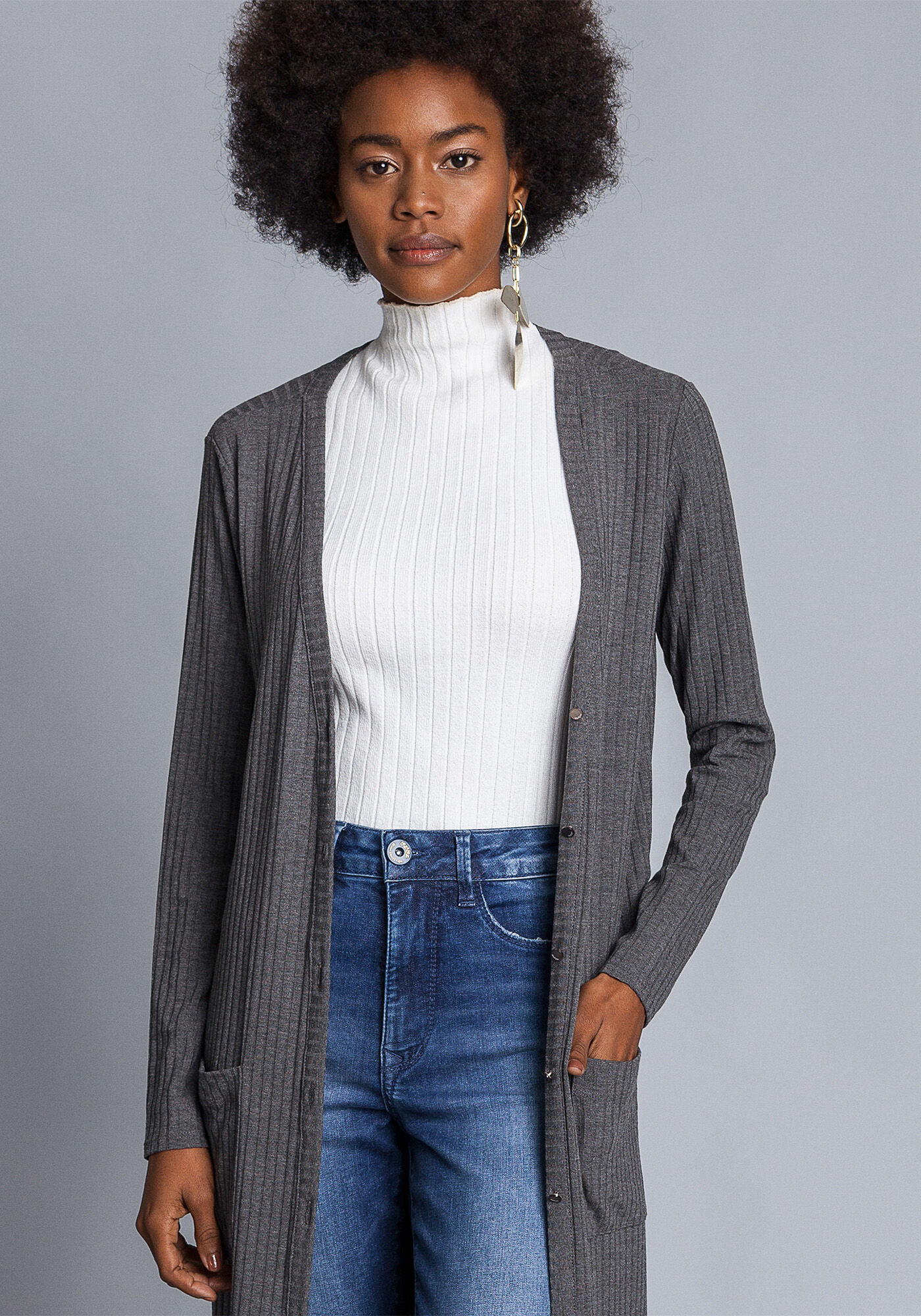 Cardigan Longo Manga Longa, , large.