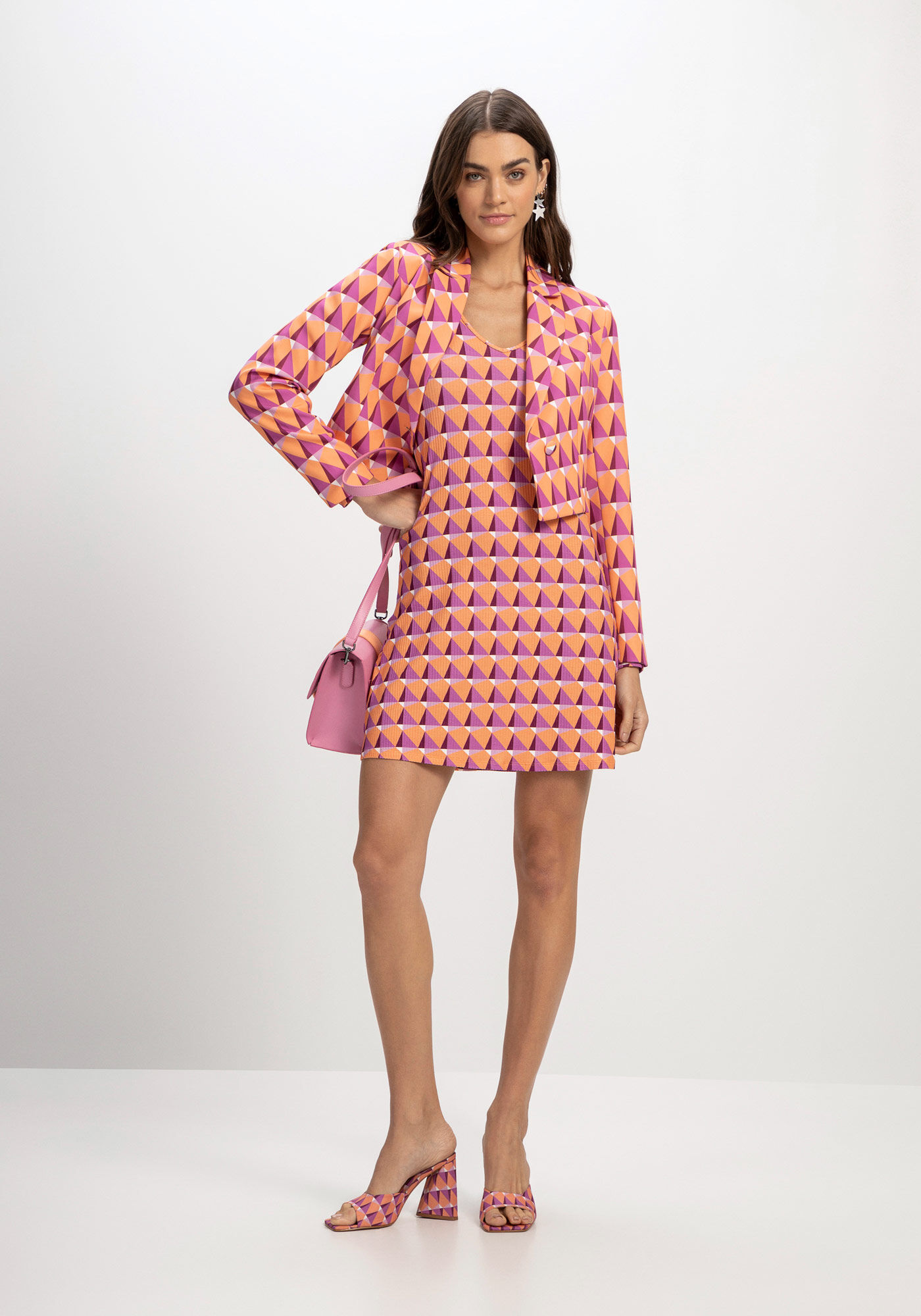 Vestido Curto Canelado com Manga Longa, ICEBERG, large.