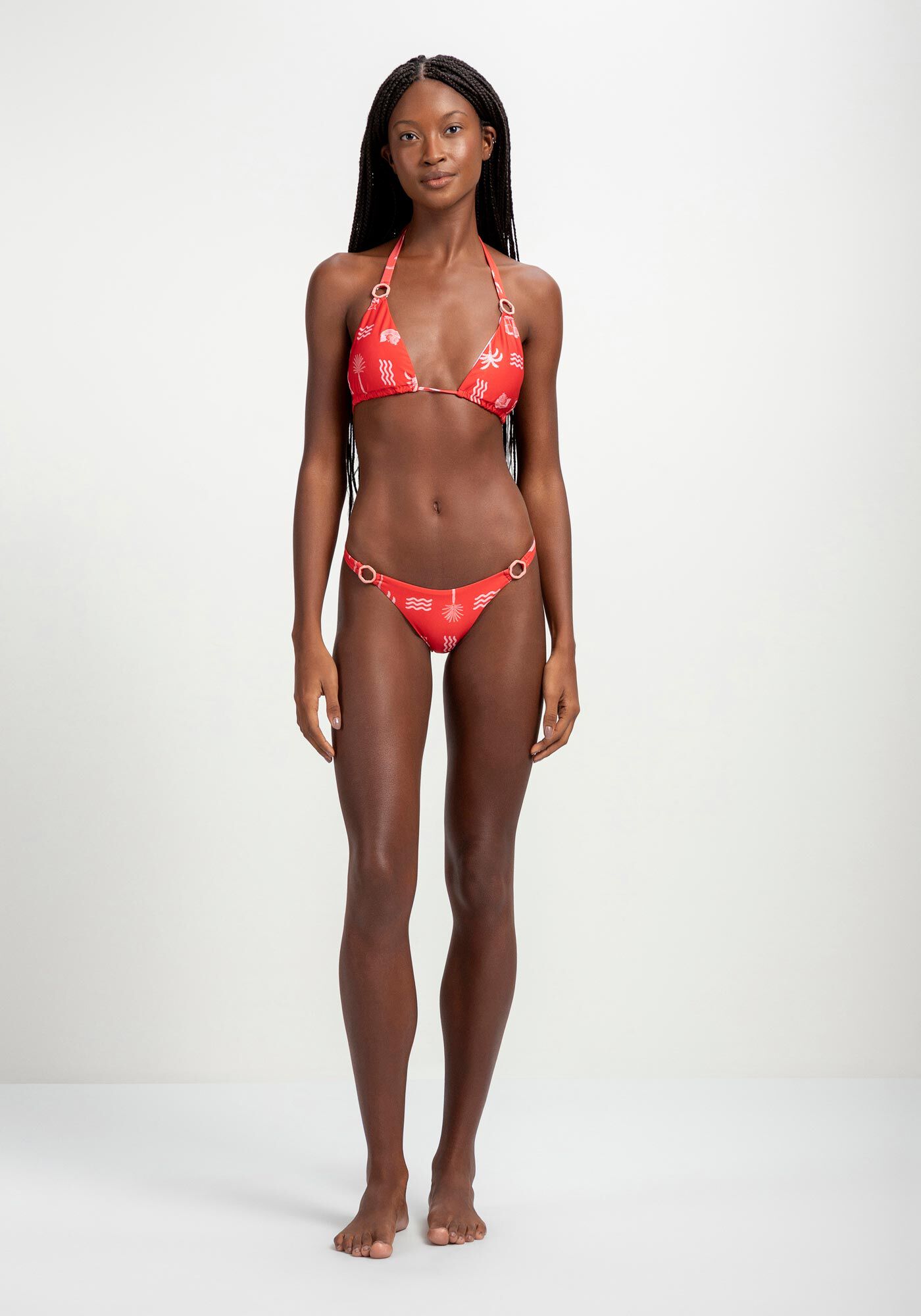 Calcinha Biqu&iacute;ni Estampada com Detalhe, , large.