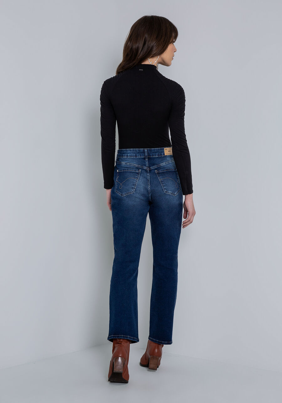 Calça Jeans Reta Cropped Tulum com Elastic Denim, , large.