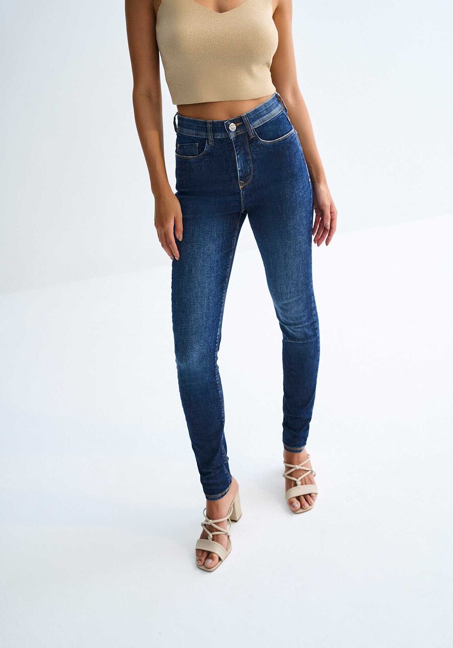 Calça Jeans Skinny Cintura Alta Escura Shaping, . Calça Jeans Skinny Cintura Alta Escura Shaping, , large.