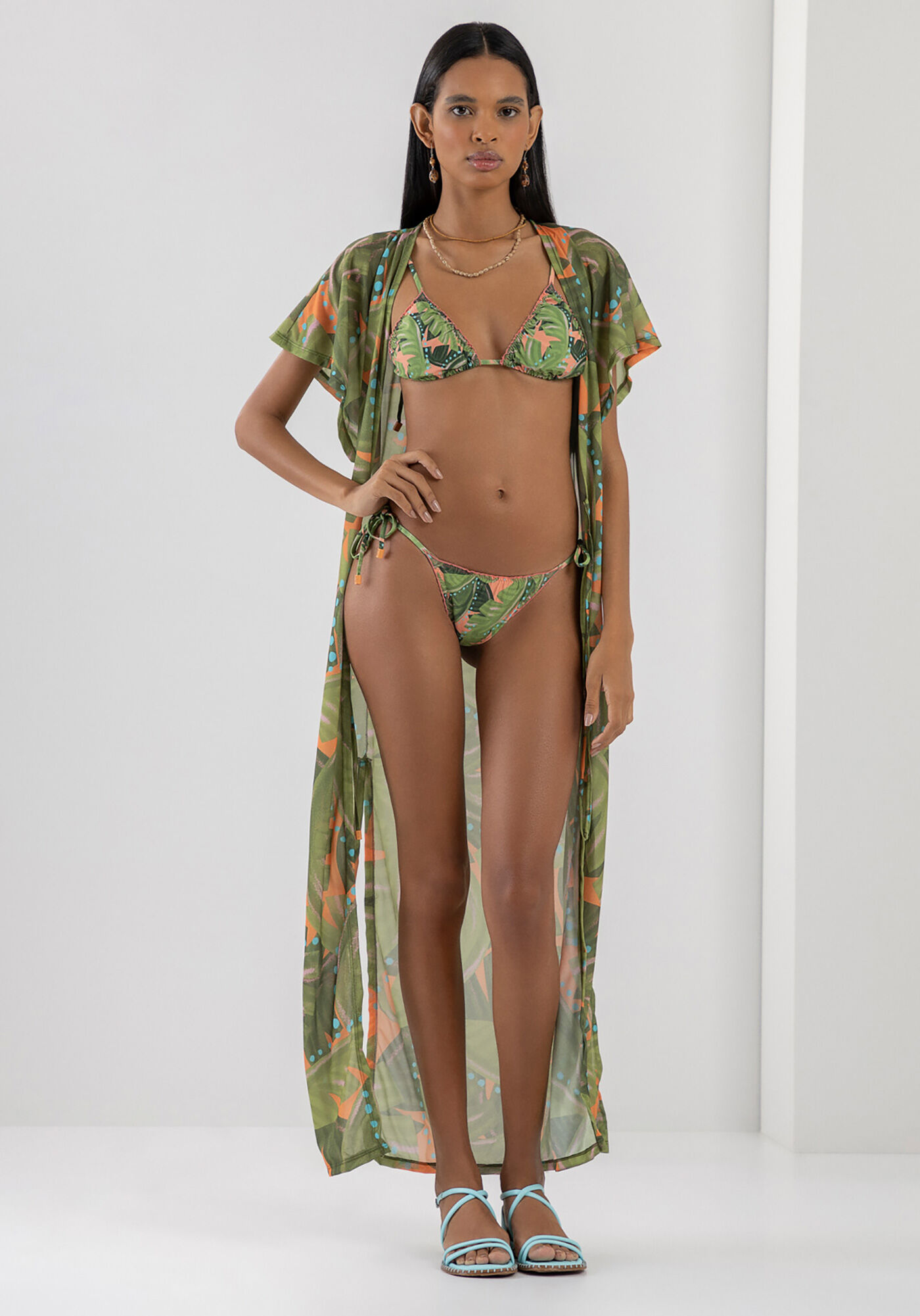 Vestido Midi Sa&iacute;da de Praia Estampado, BANANEIRA, large.