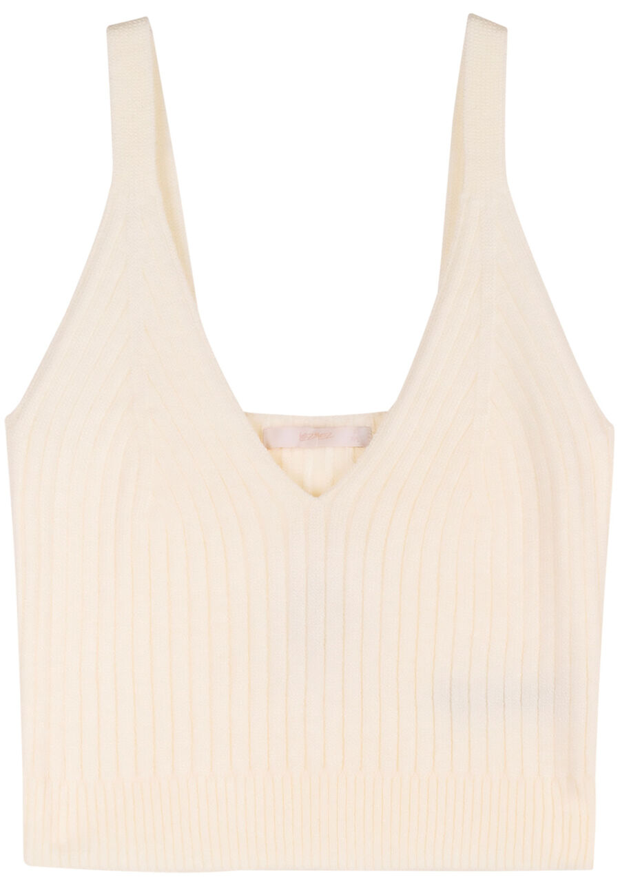 Blusa Cropped em Tricô com Decote V, . Blusa Cropped em Tricô com Decote V, , large.