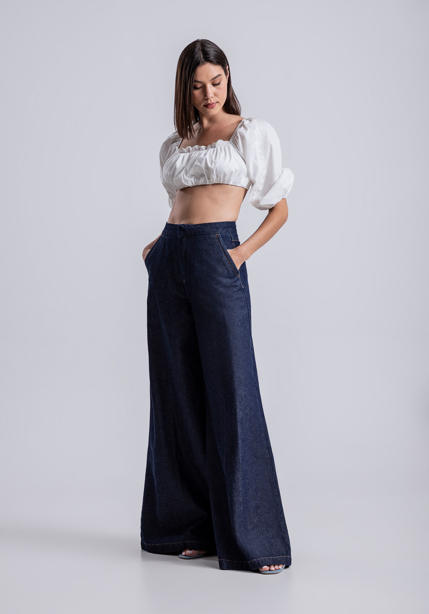 Calça cintura hot sale muito alta
