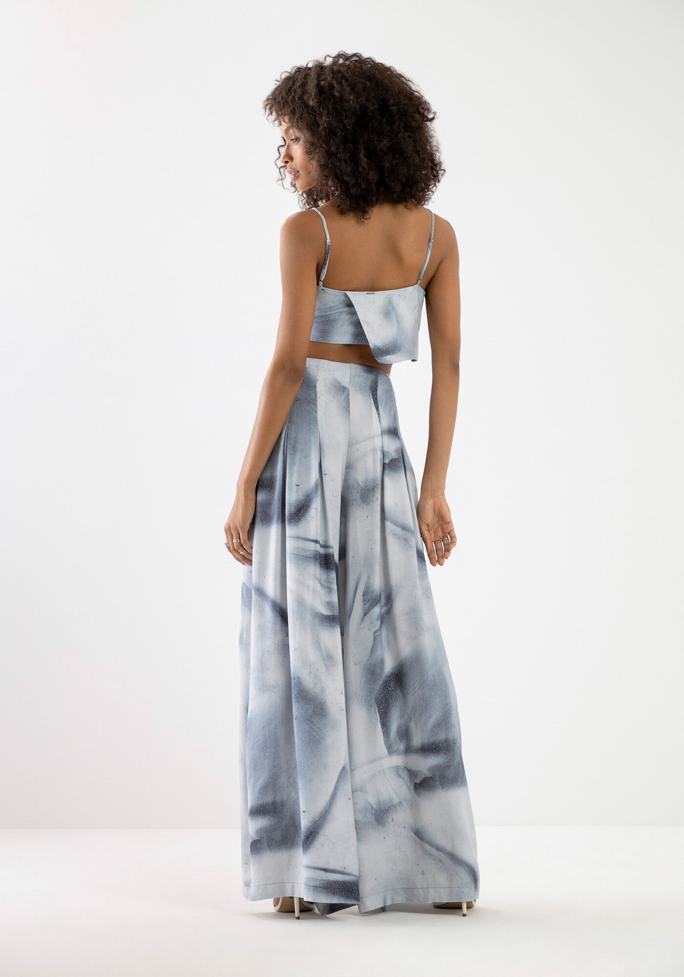 Cal&ccedil;a Pantalona em Crepe com Cintura Alta, , large.