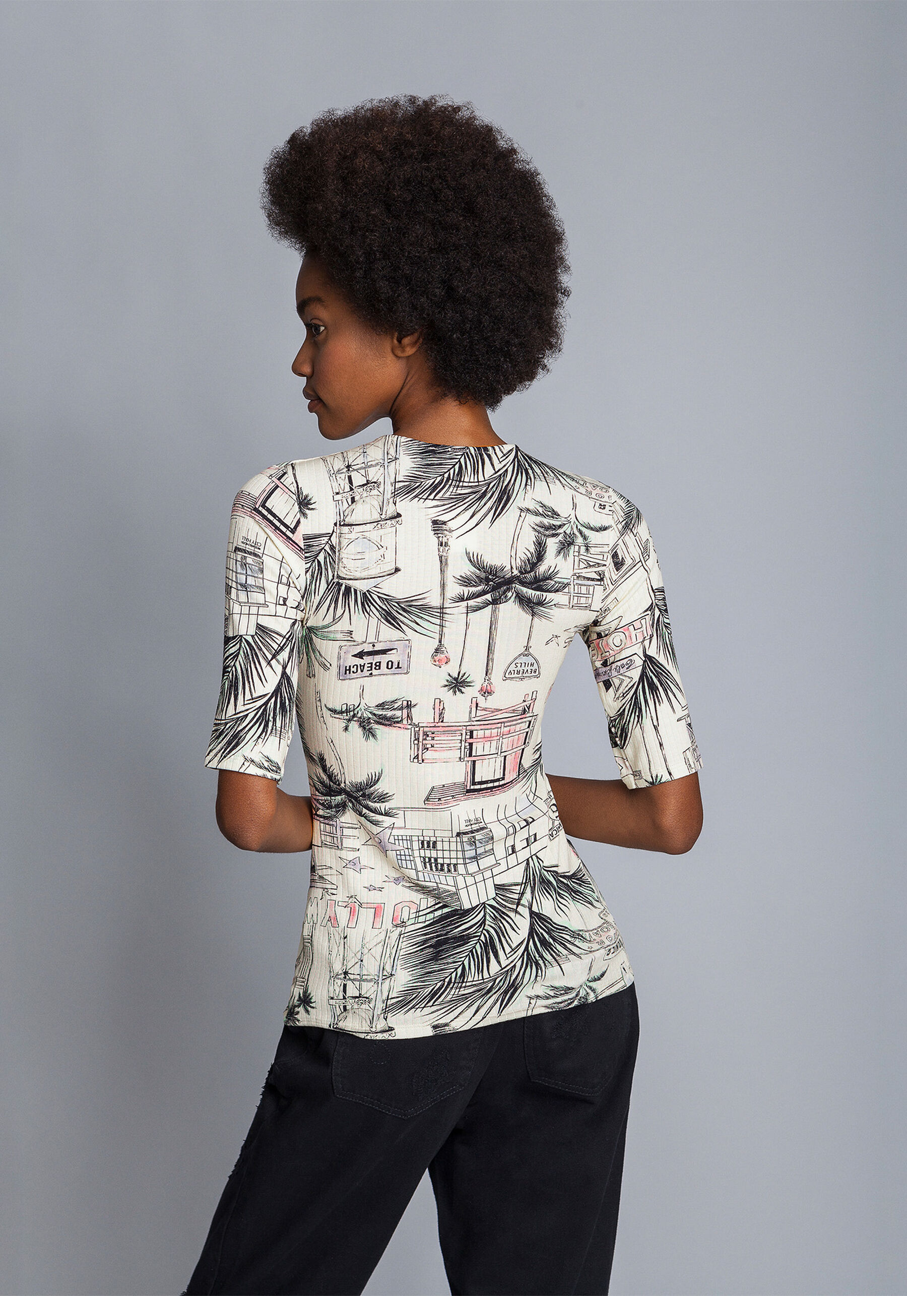 Blusa Manga 3/4 Estampada, . Blusa Manga 3/4 Estampada, , large.