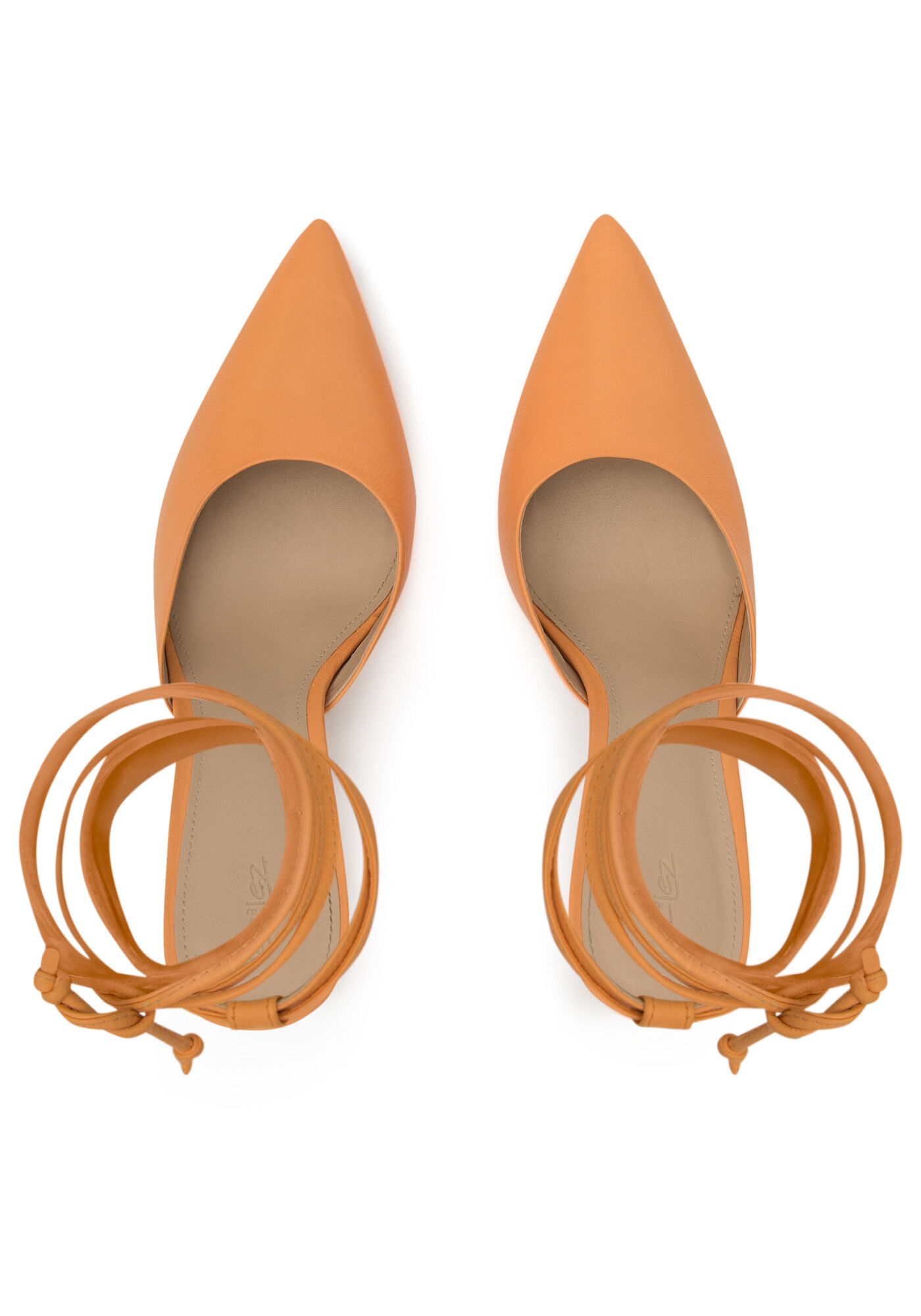 Scarpin modelo slingback com amarra&ccedil;&atilde;o, LARANJA ARANCIATA, large.