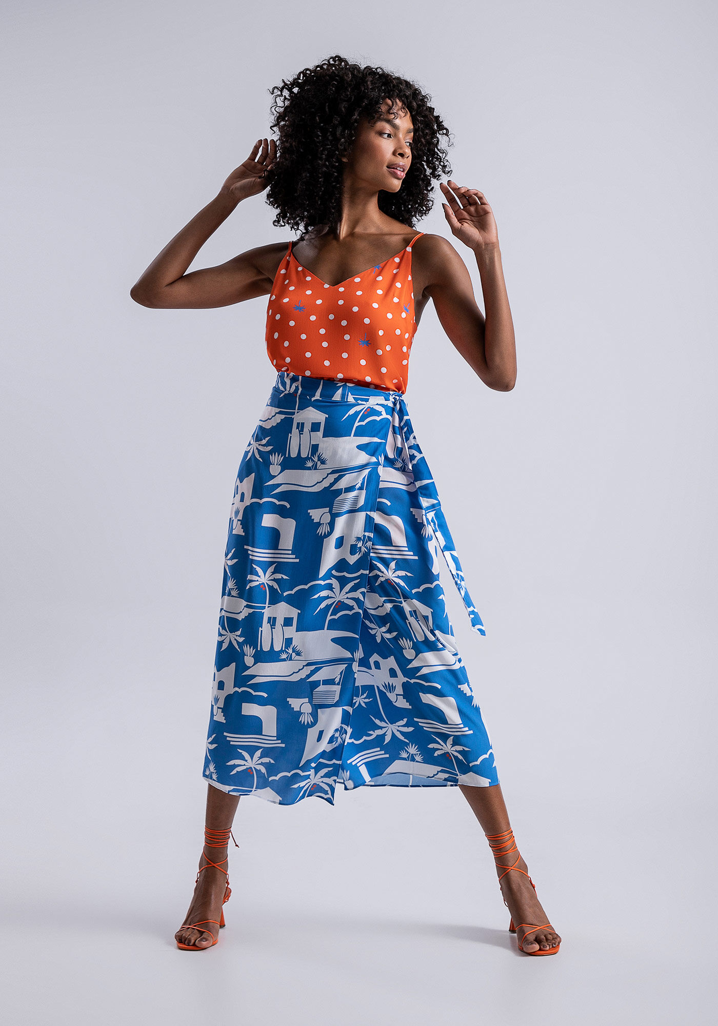 Saia transpassada de viscose best sale