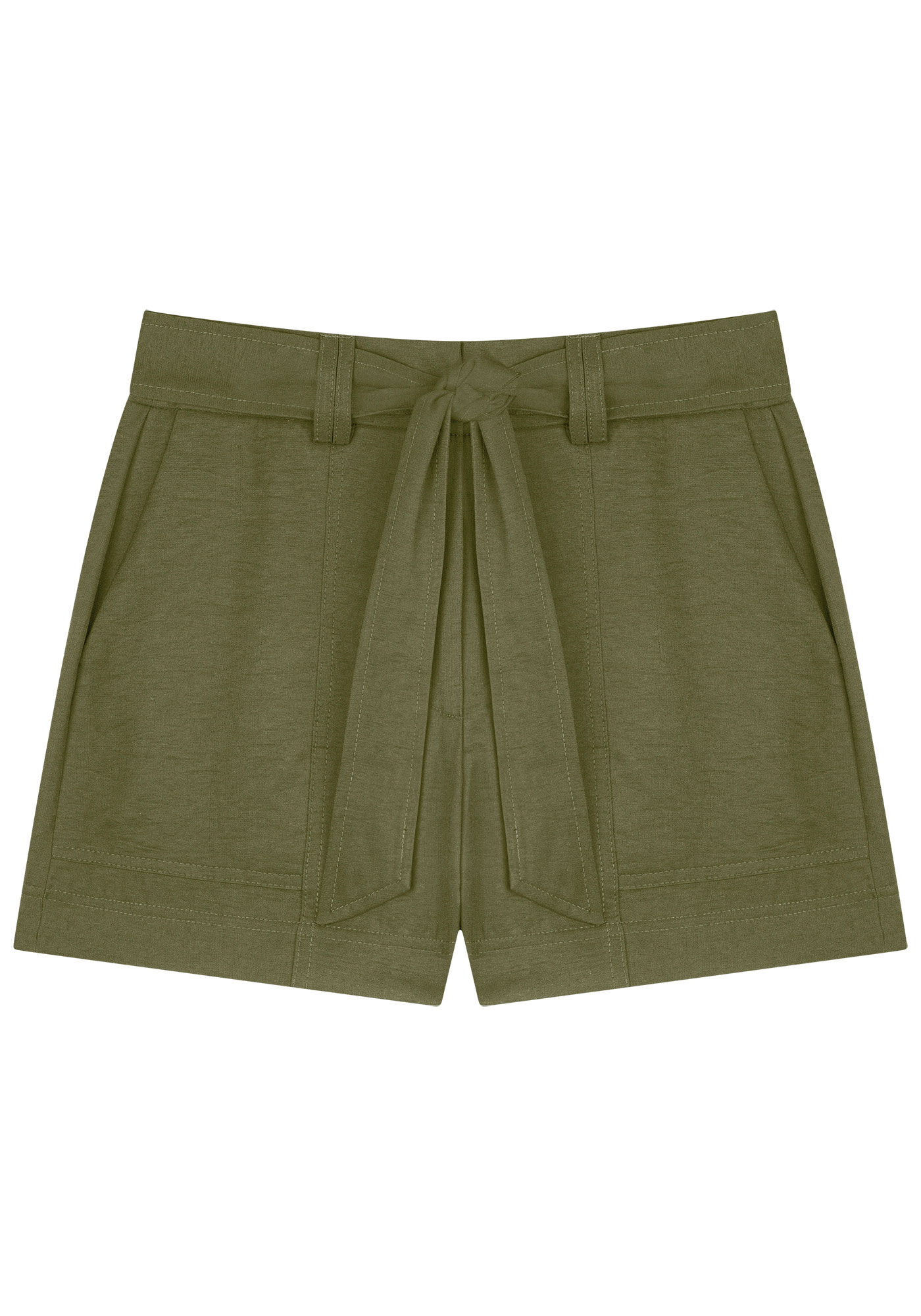 Shorts Cintura Alta com Cinto, , large.