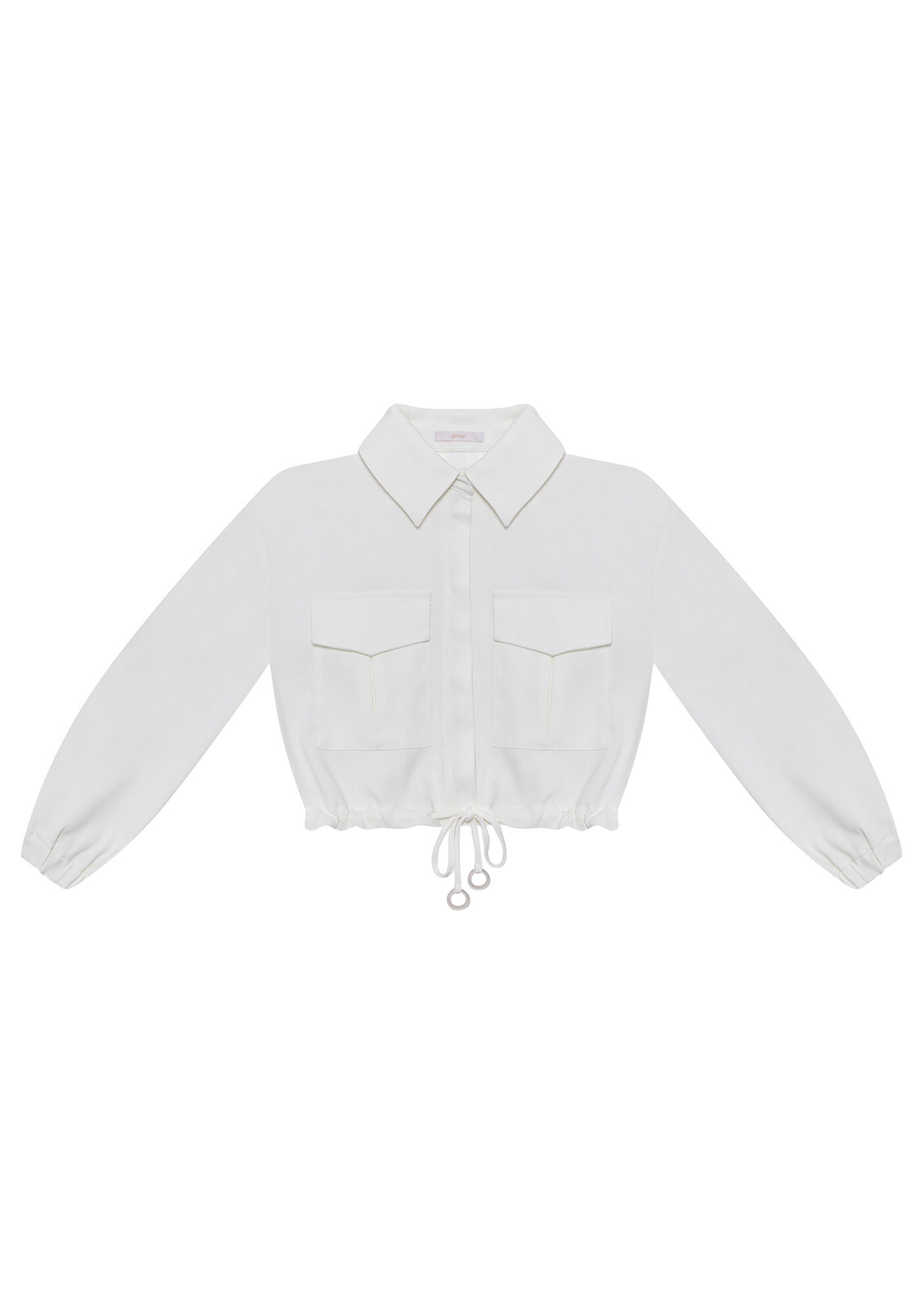 Jaqueta Tecido Crepe Satin Cropped, , large.