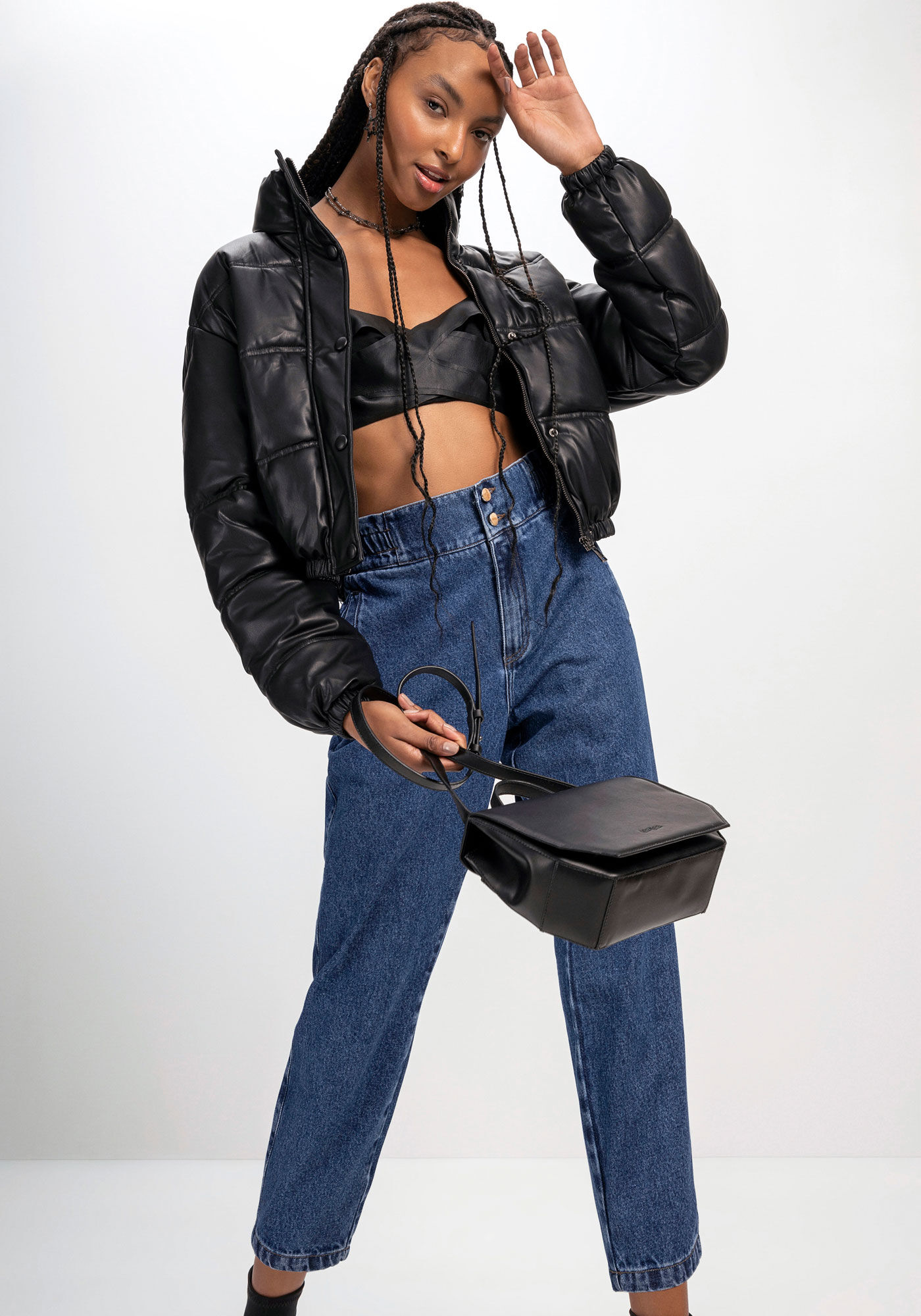 Cal&ccedil;a Jeans Cropped Alfaiataria com El&aacute;stico C&oacute;s, JEANS, large.