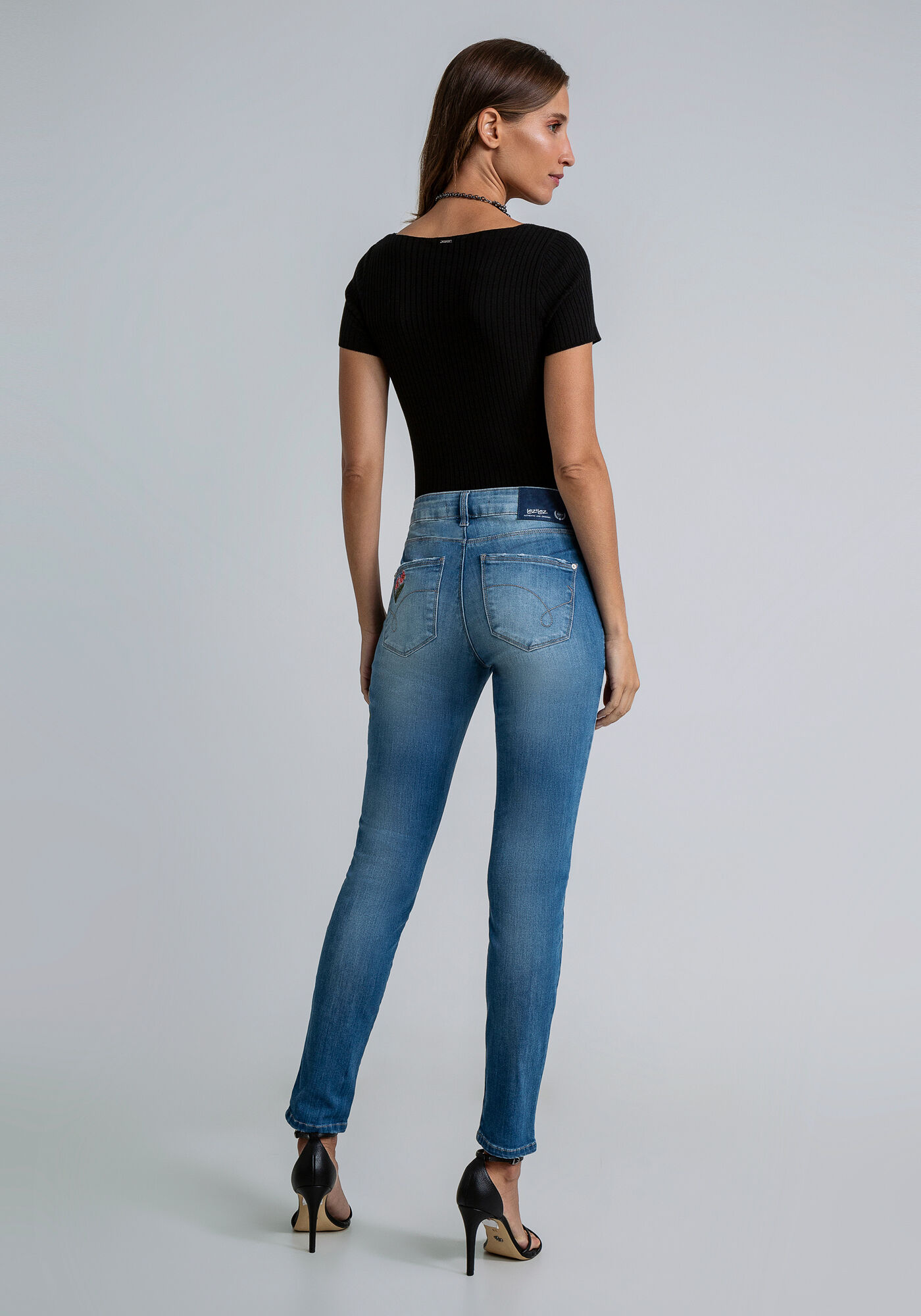 Cal&ccedil;a Jeans Skinny Cropped Bali Elastic, JEANS, large.