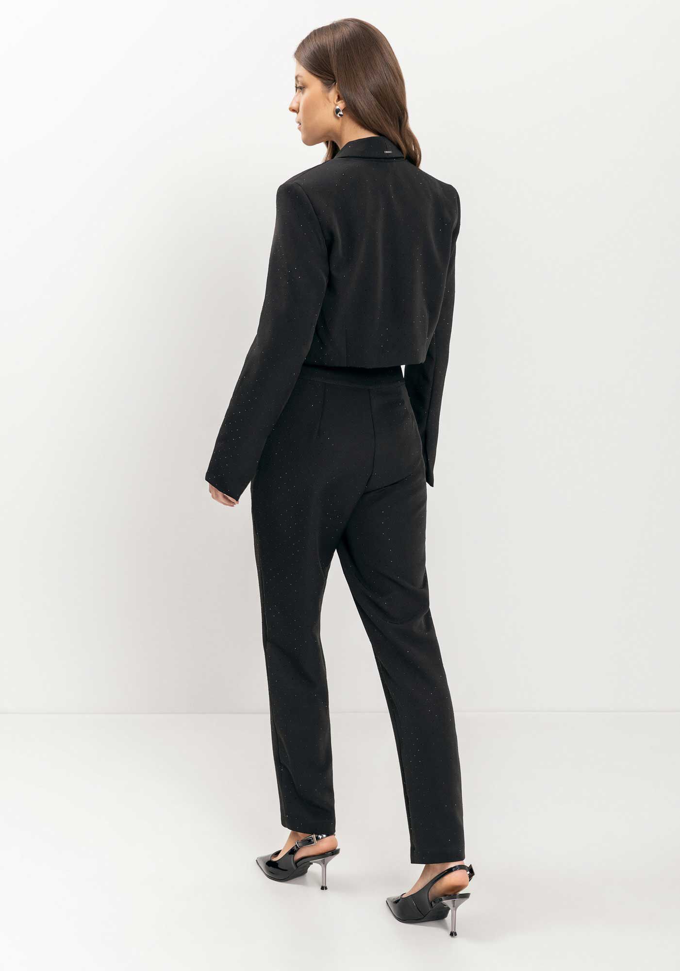 Cal&ccedil;a Carrot De Cintura Alta Com Strass, , large.