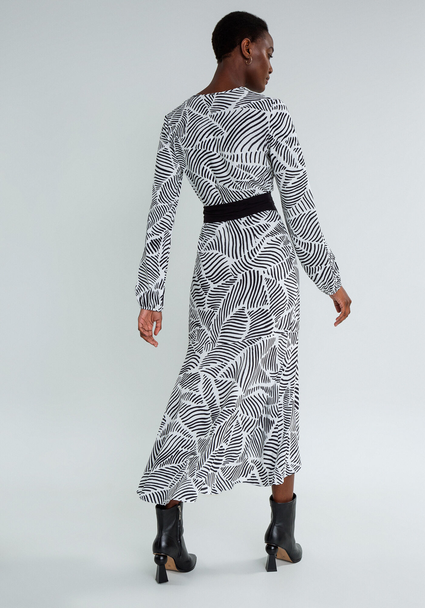 Vestido Estampado M&iacute;di Cinto Franjas, REFLEXOS, large.