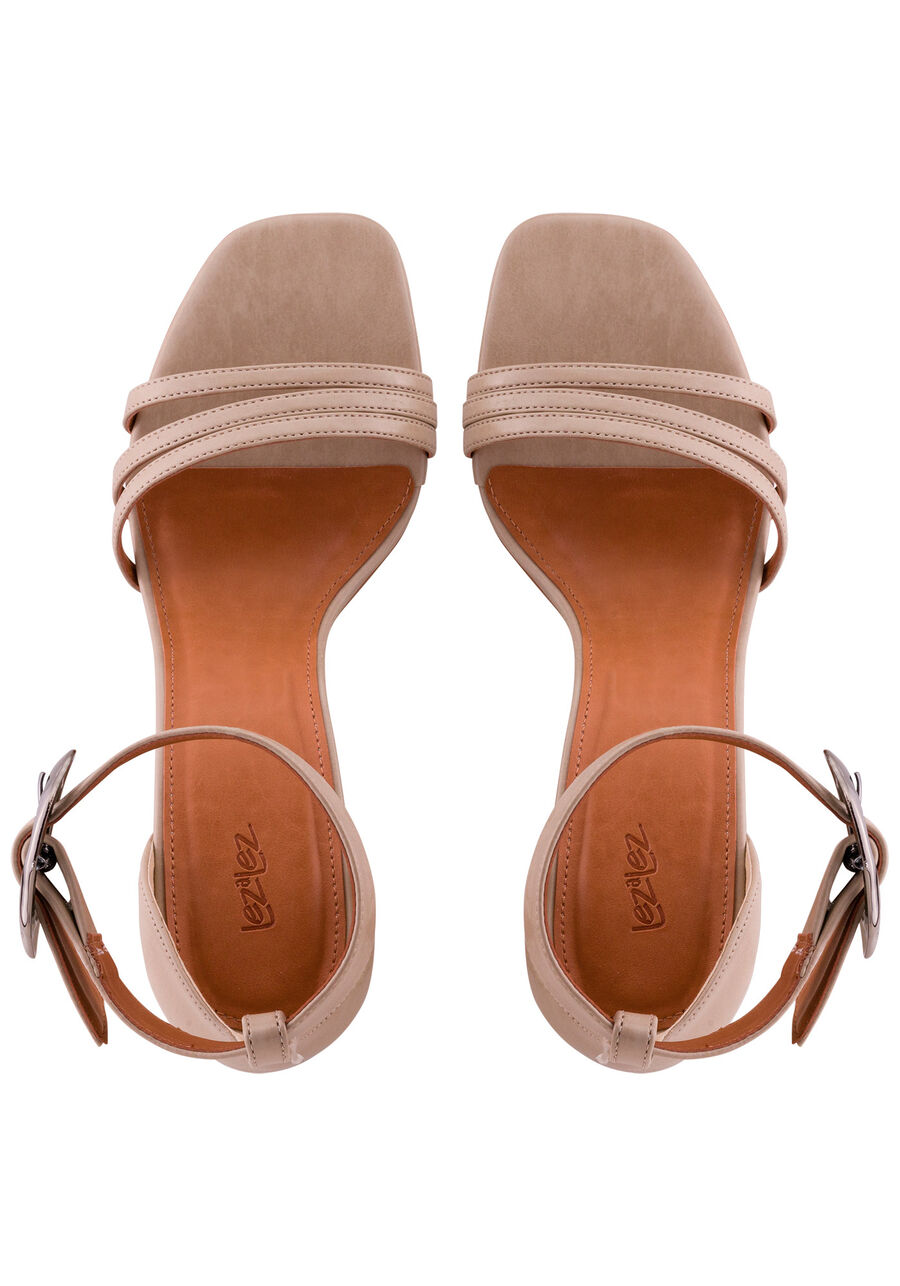 Sandália Salto Médio Bloco com Detalhe Fivela, . Sandália Salto Médio Bloco com Detalhe Fivela, , large.