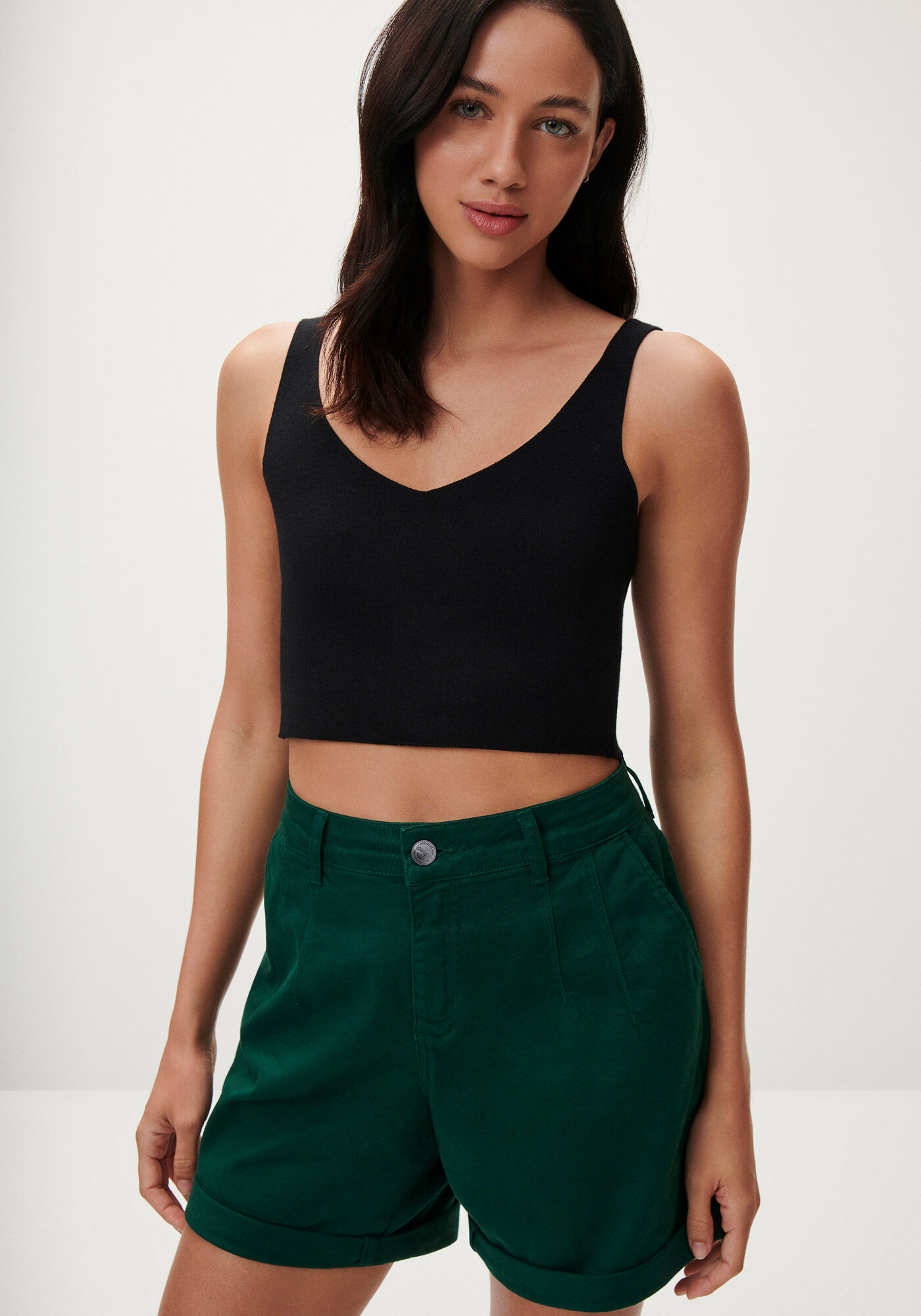 Bermuda Sarja Boyfriend Alfaiataria, VERDE ARABESQUE, large.