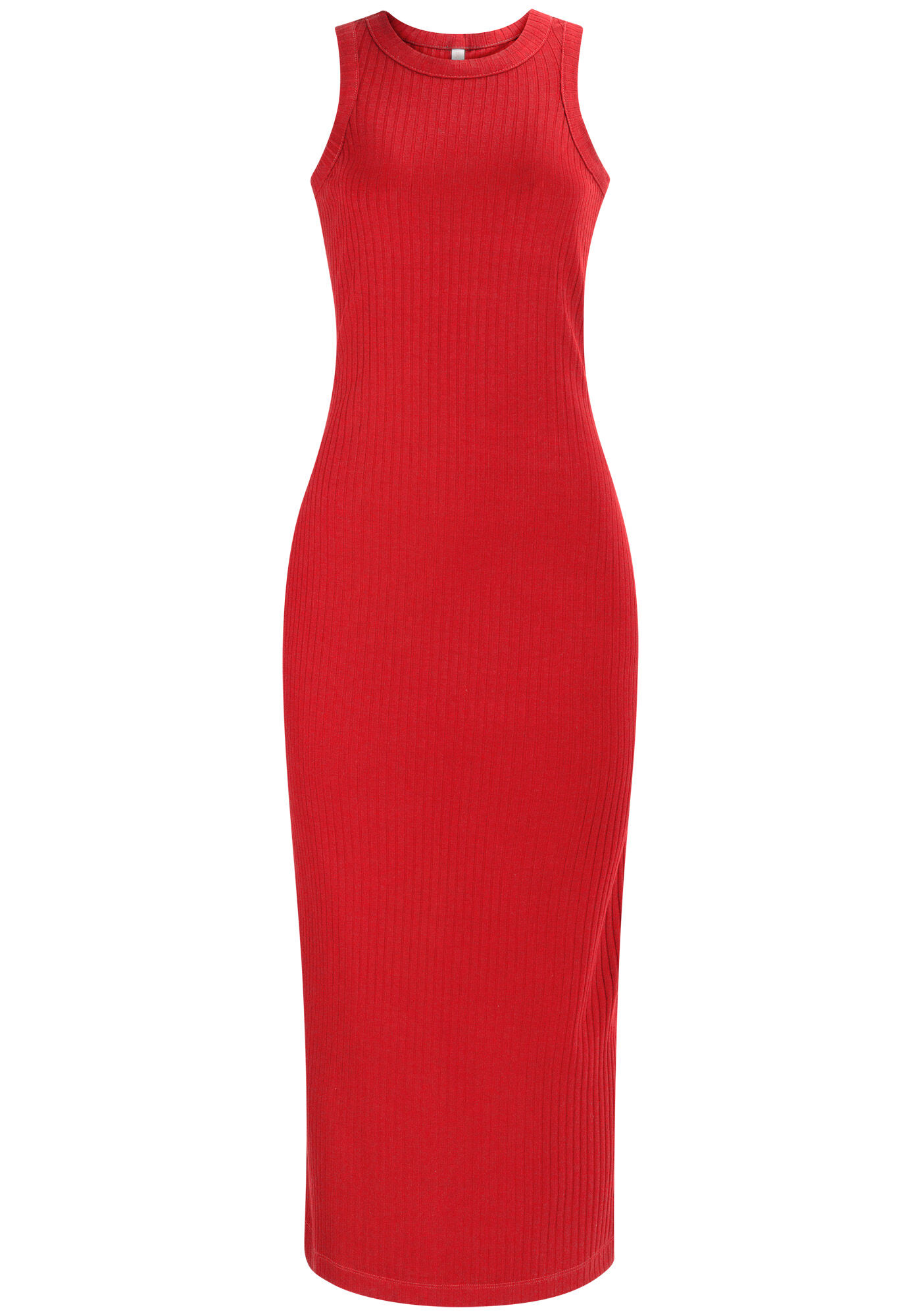 Vestido Midi Canelado Halter Neck, , large.