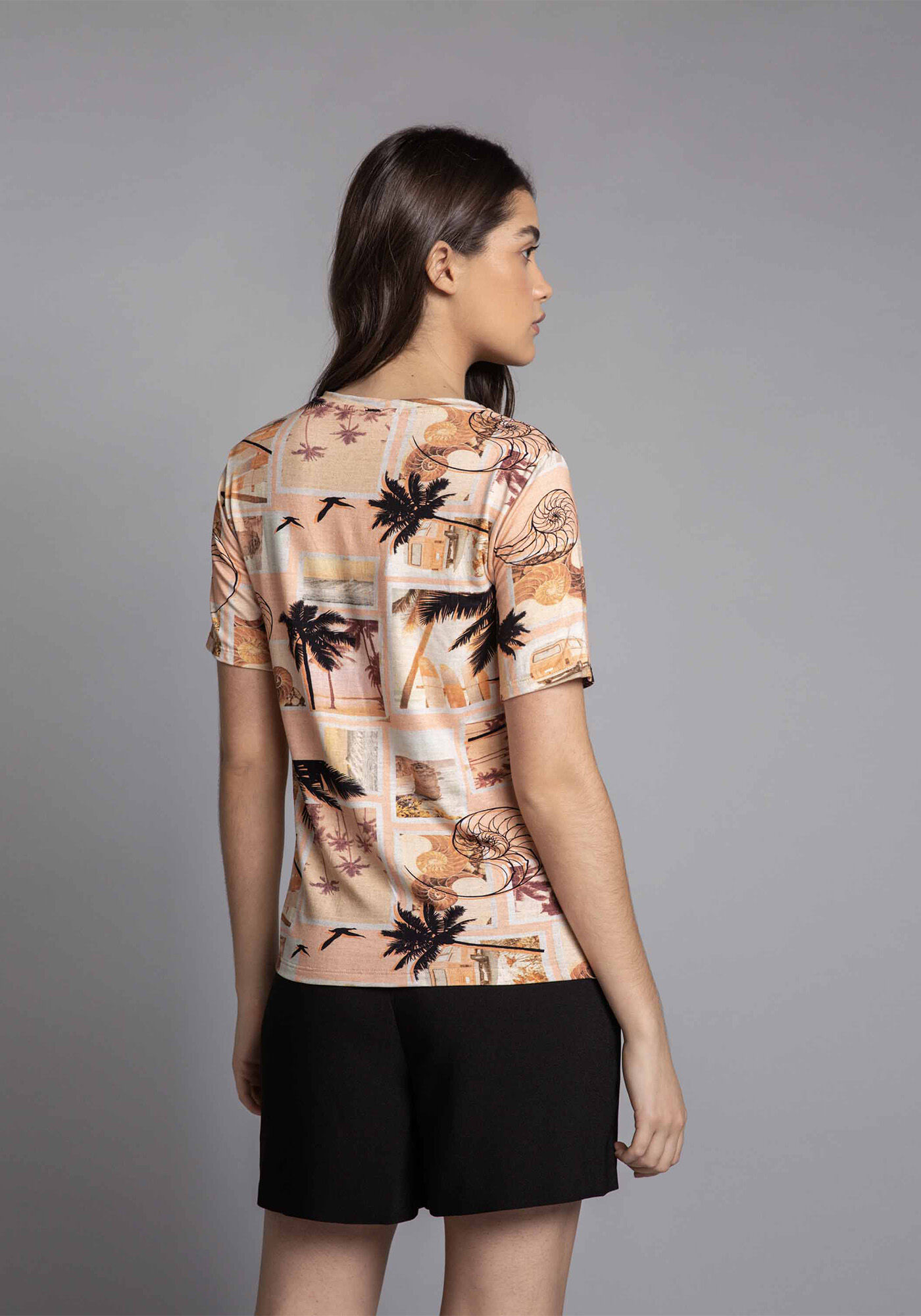 Blusa Decote V Estampa Vivid, , large.