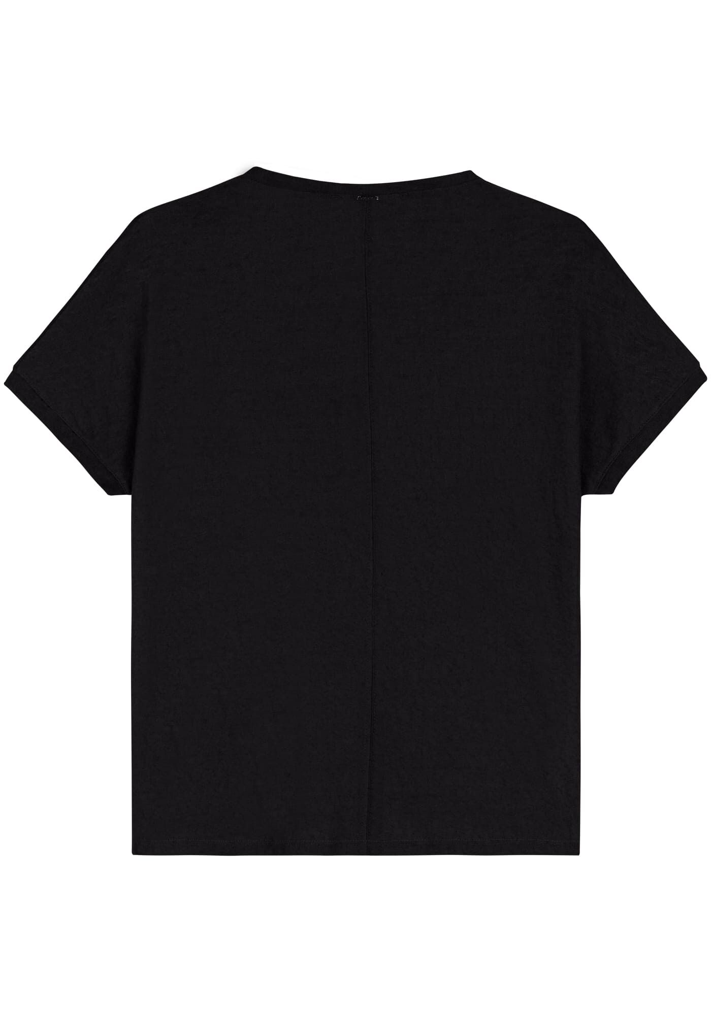 Blusa De Mangas Curtas B&aacute;sica Em Malha R&uacute;stica, , large.