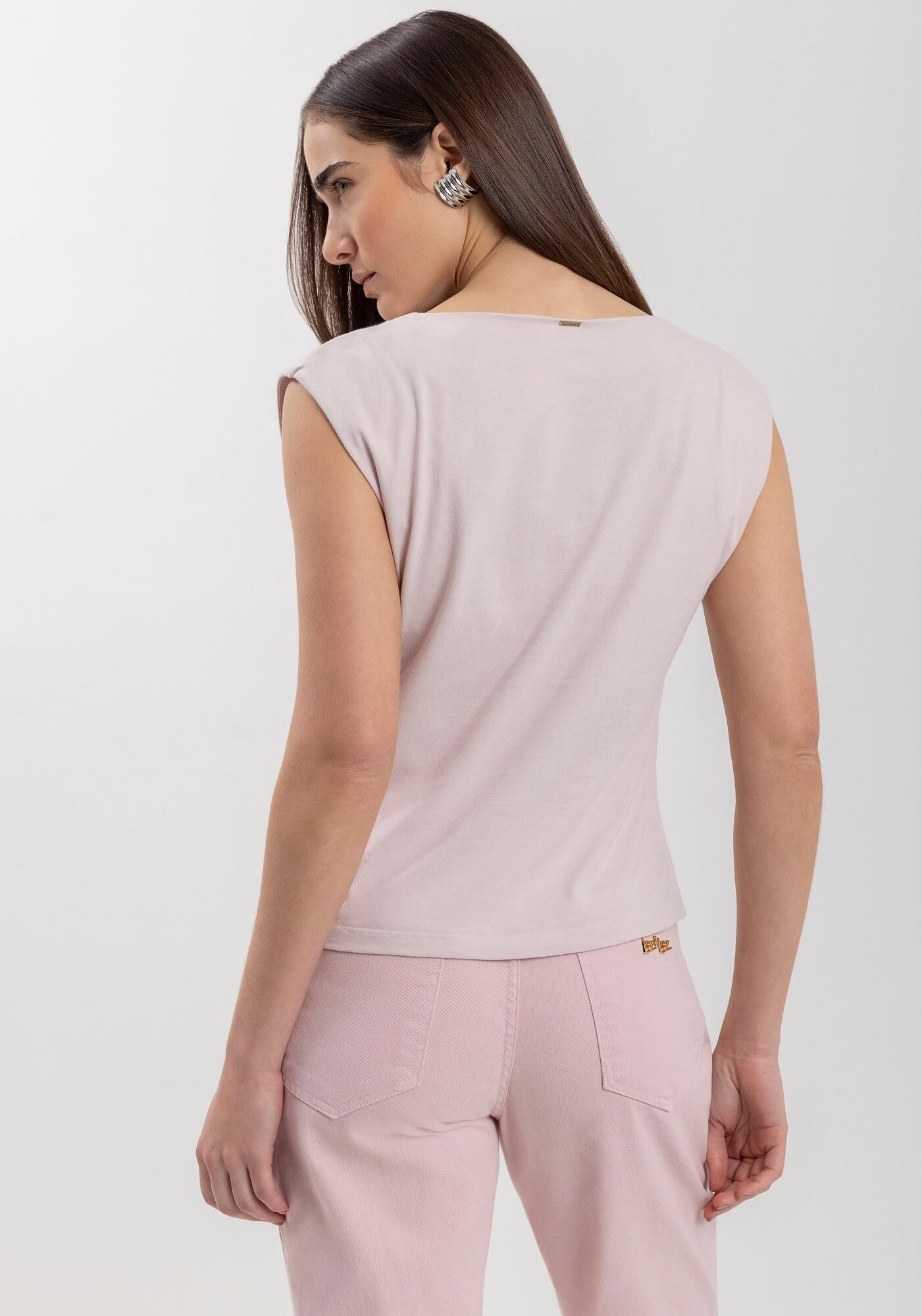 Blusa Sem Mangas Com Decote Canoa E Bordado Em Relevo, ROSA SIRTAKI, large.
