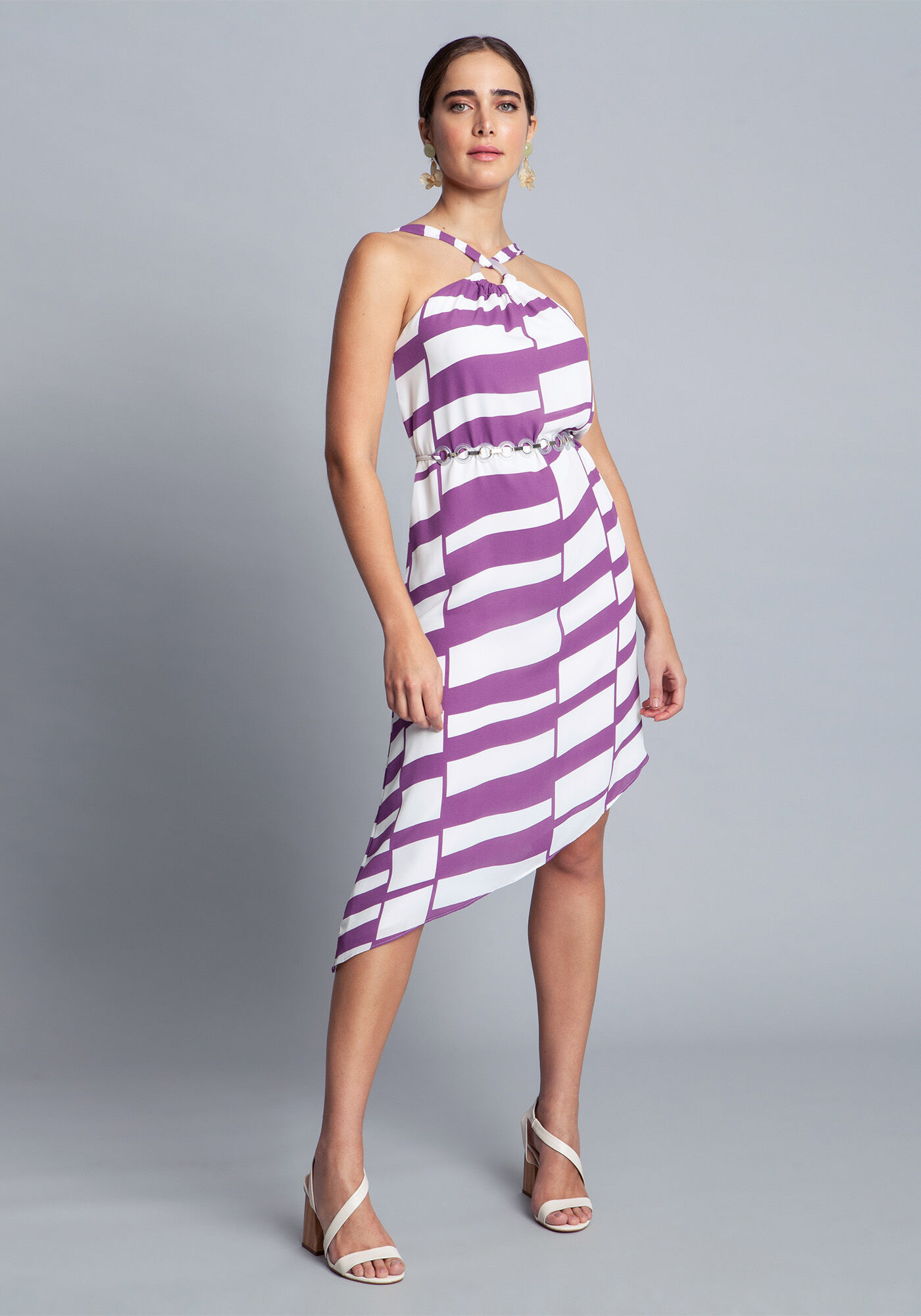 Vestido Midi Tecido Crepe Chiffon Midi, , large.