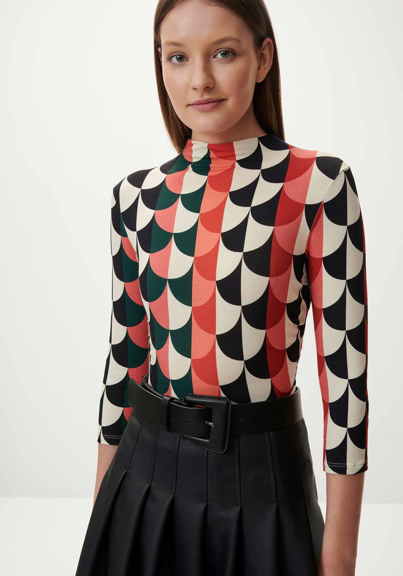 Blusa Manga 3/4 Estampada com Franzido Lateral, , large.