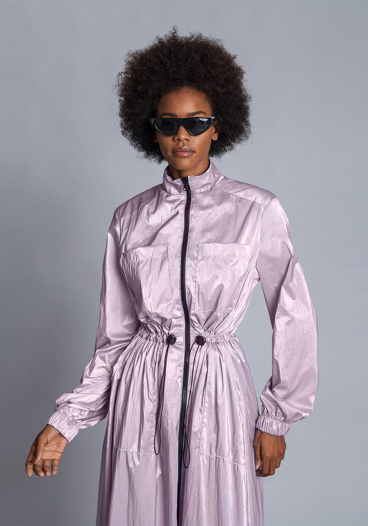 Vestido M&iacute;di Nylon Metalizado, , large.