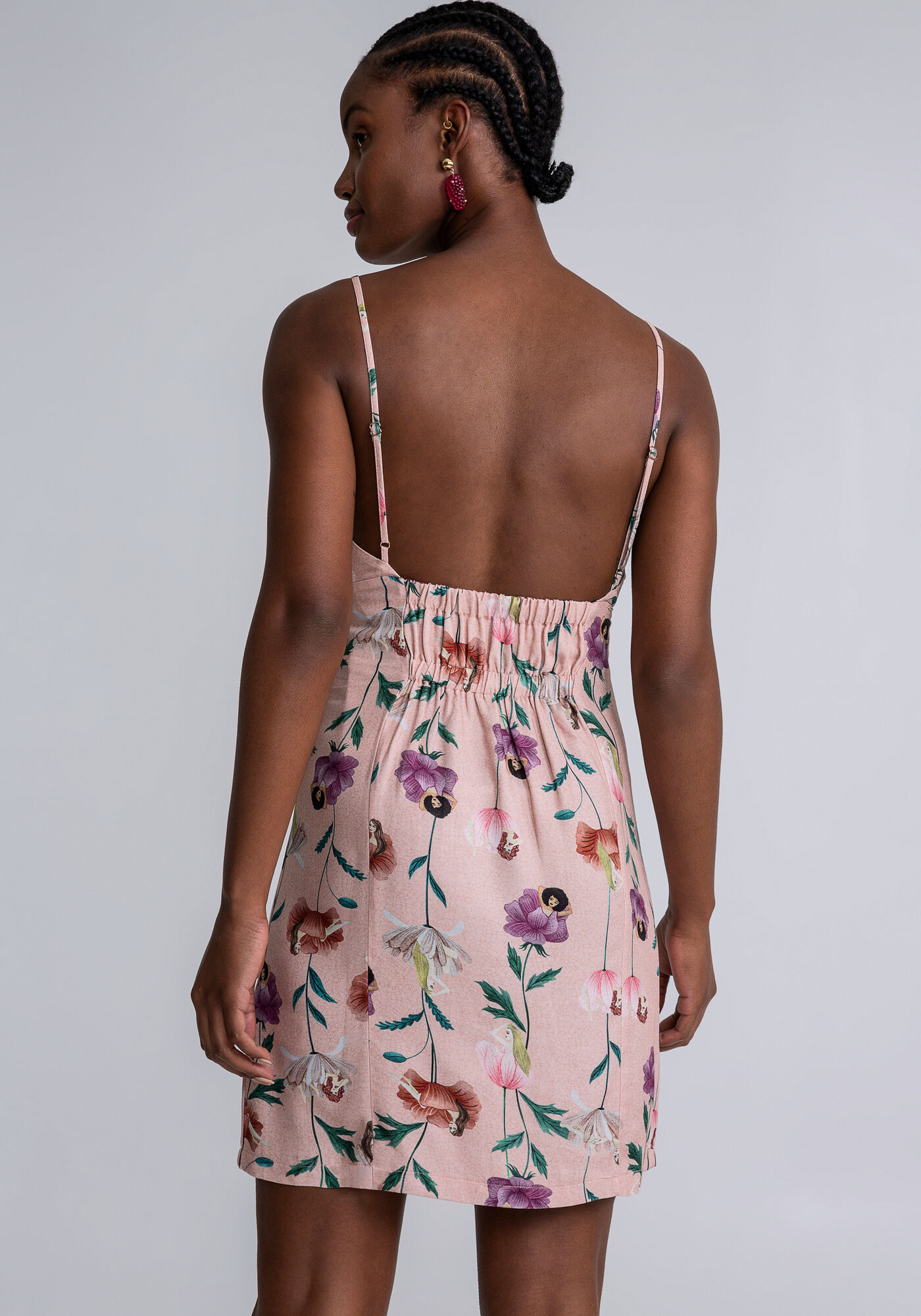 Vestido com Al&ccedil;as Bot&otilde;es Estampa, , large.