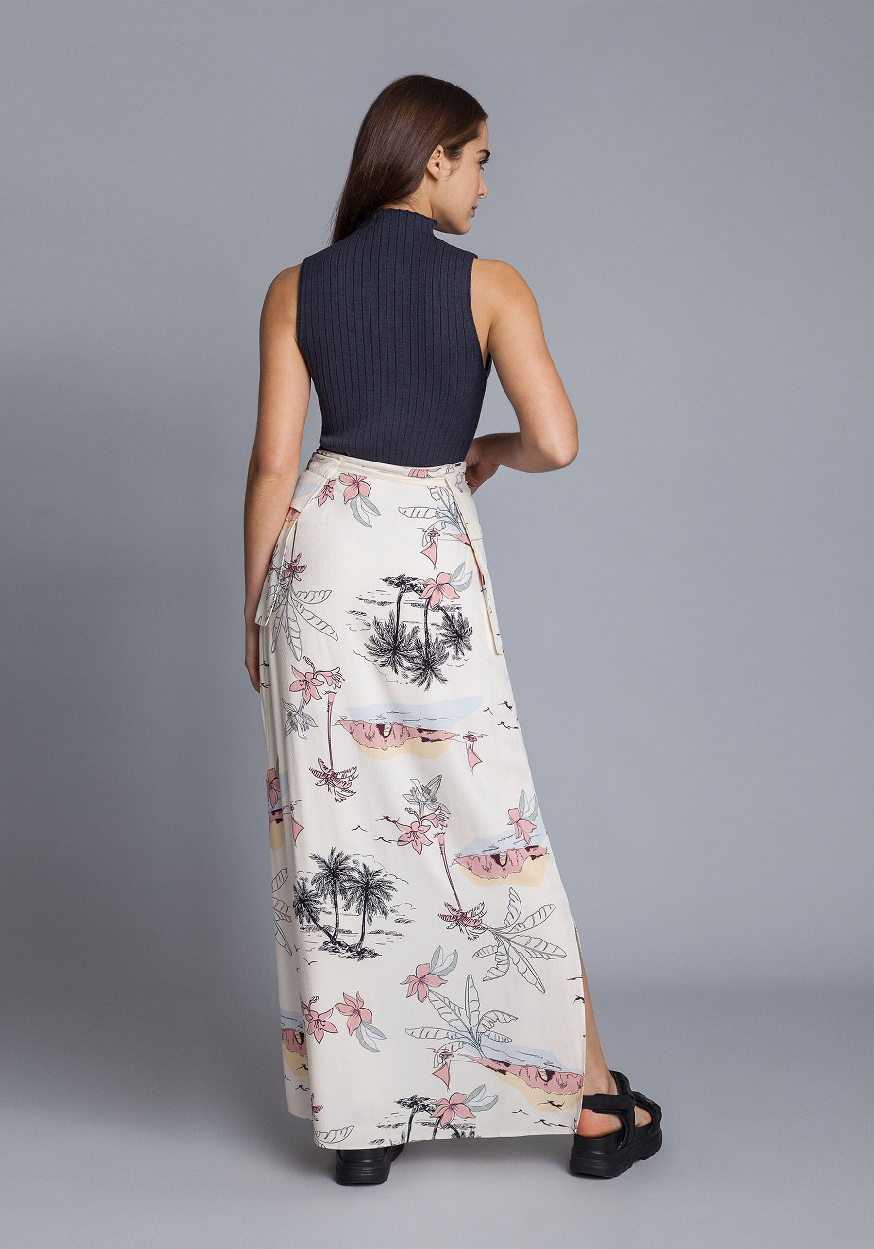 Saia Longa com Cinto, . Saia Longa com Cinto, , large.