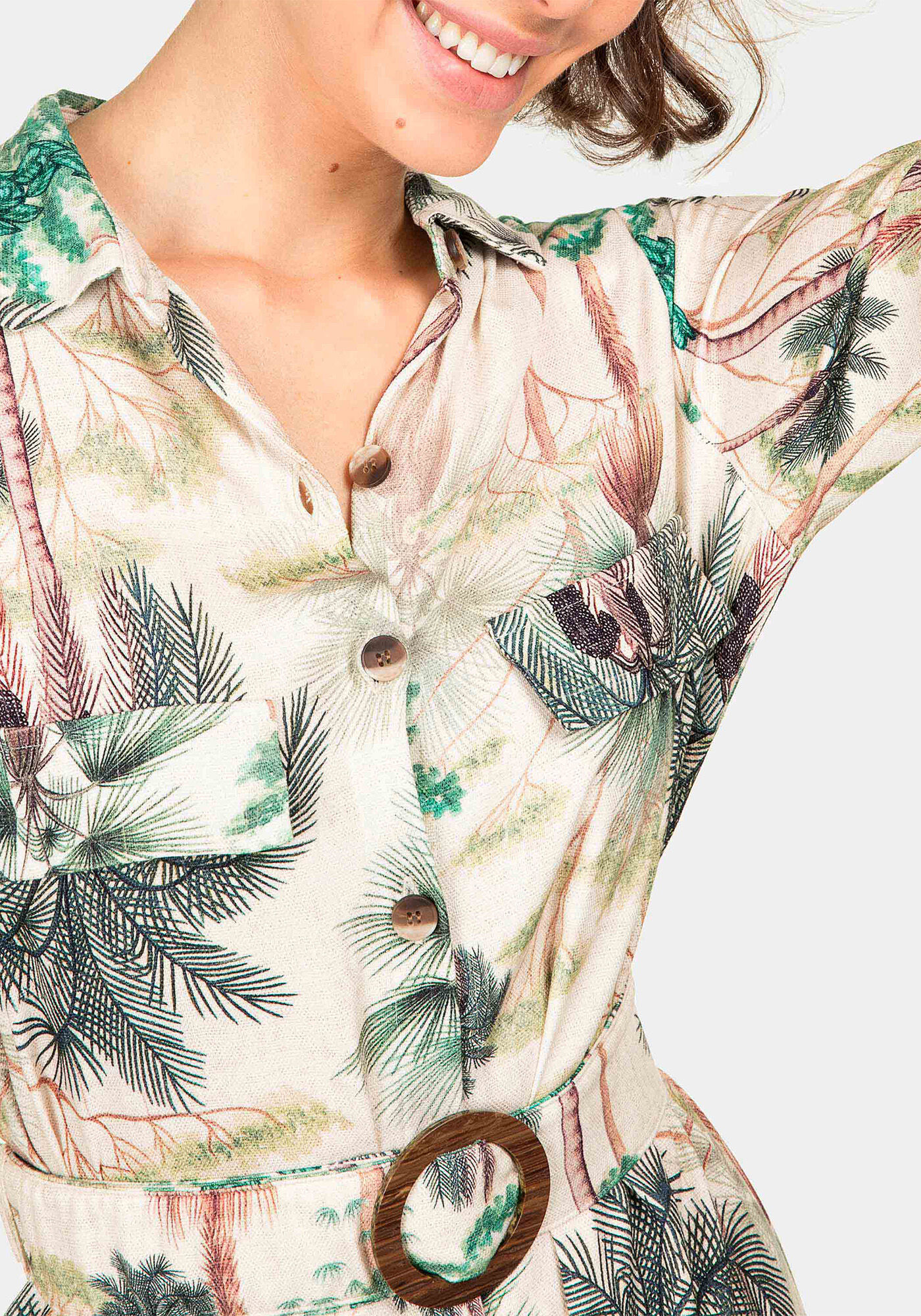 Vestido Chemise M&iacute;di Estampa, , large.