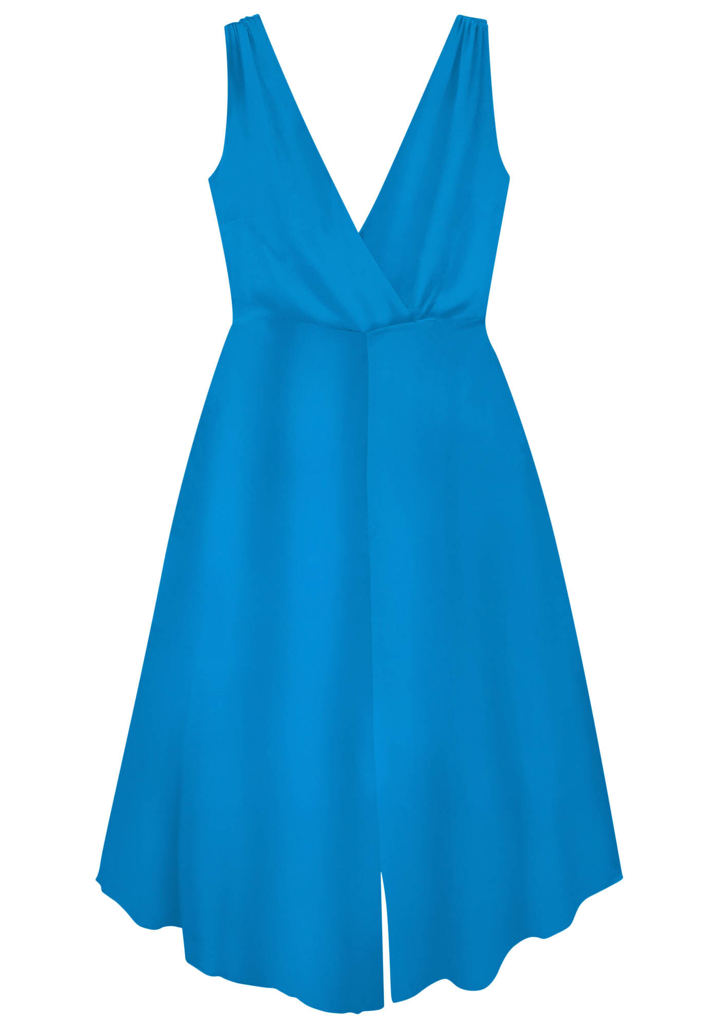 Macac&atilde;o Pantacourt Decote Transpassado Cores, AZUL ASTER, large.