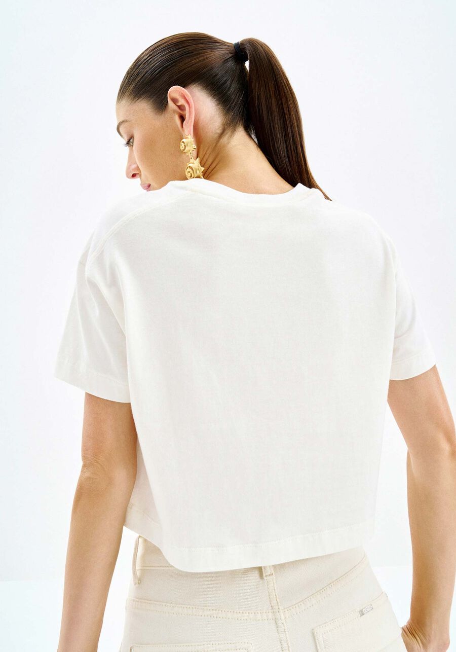 T-shirt em Malha Prime com Bordado Paisley, . T-shirt em Malha Prime com Bordado Paisley, , large.