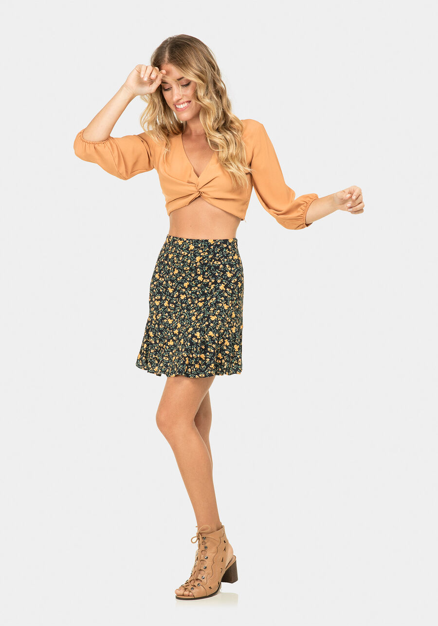 Blusa Manga 3/4 Cropped Tecido, . Blusa Manga 3/4 Cropped Tecido, , large.