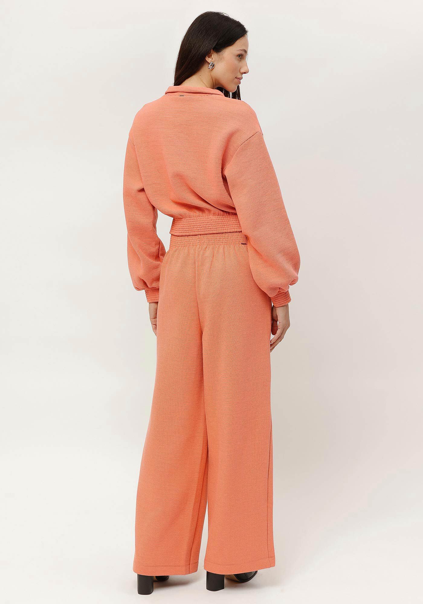 Cal&ccedil;a Pantalona em Moletom Texturizado, SALMAO CAMELIA, large.