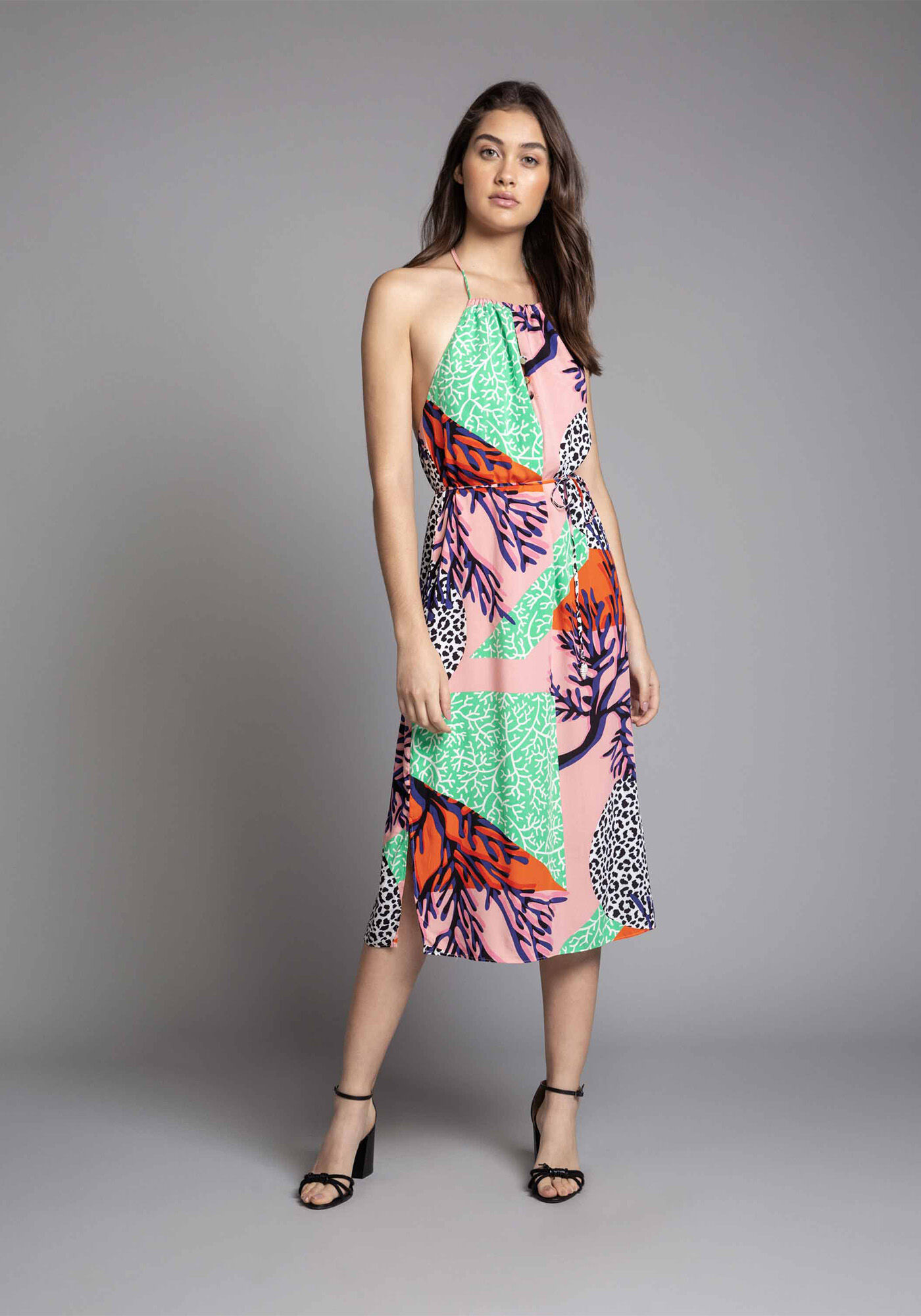 Vestido M&iacute;di com Cinto, , large.