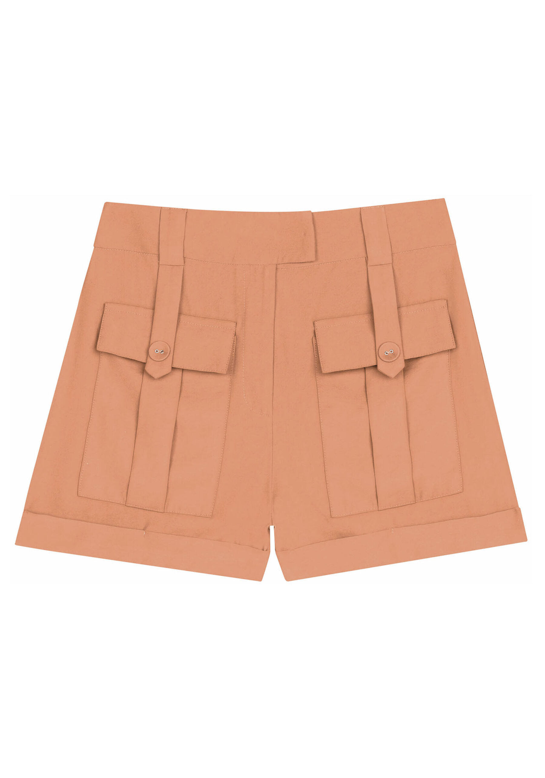 Shorts Cintura Alta com Bolsos Utilitários, . Shorts Cintura Alta com Bolsos Utilitários, , large.