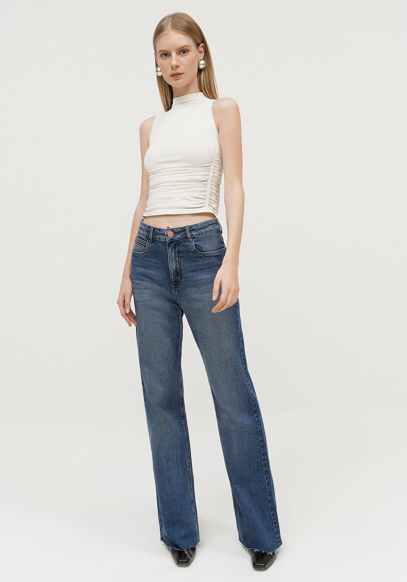 Cal&ccedil;a Jeans Wide Leg Comfort Super Alta, JEANS, large.