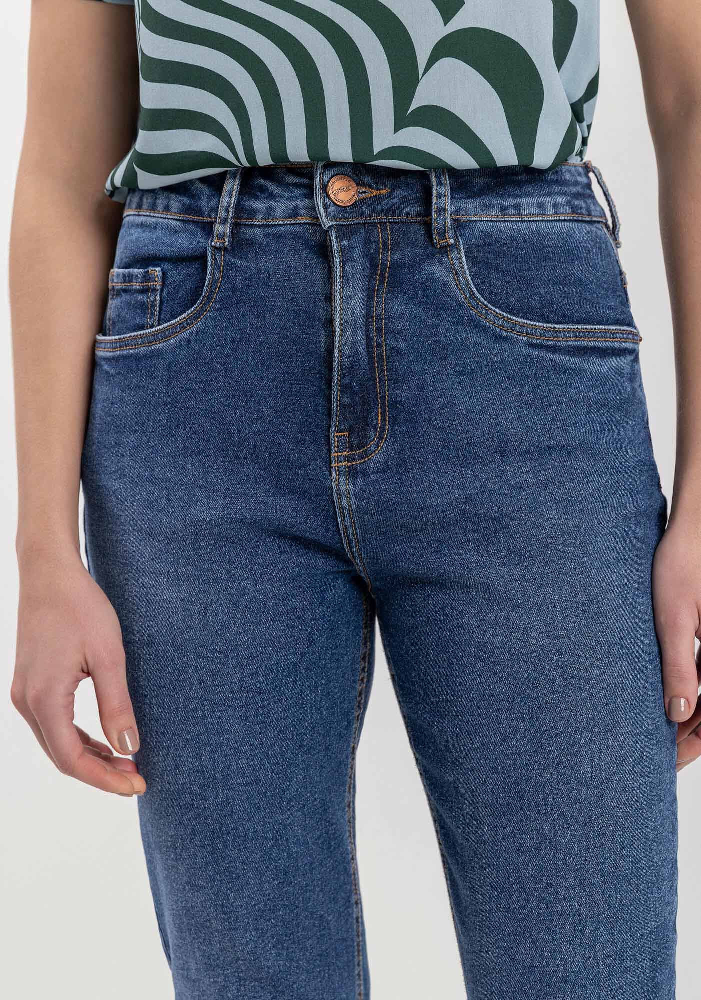 Cal&ccedil;a Mom Jeans Comfort Curta Com Cintura Alta, JEANS, large.