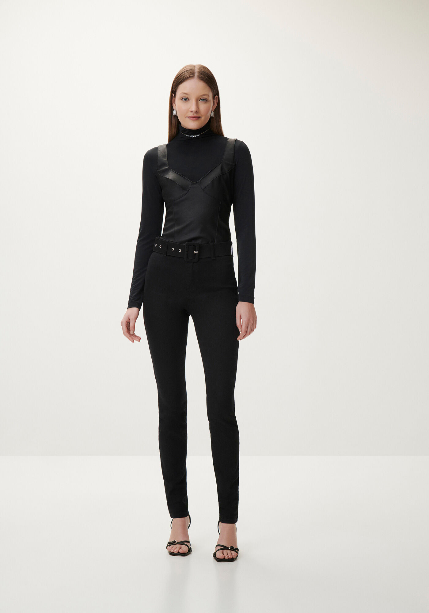 Blusa Manga Longa em Malha com Gola Alta, , large.