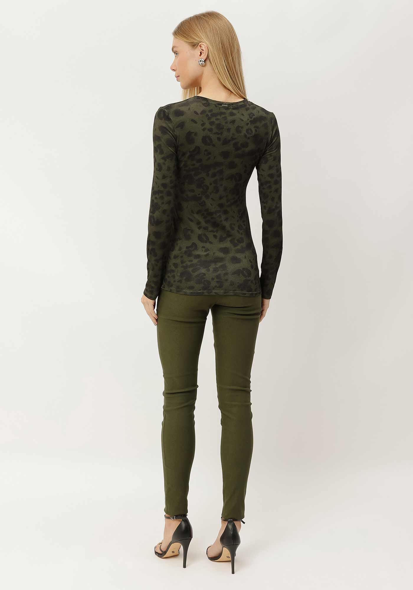 Blusa Manga Longa em Malha Viscose com Decote V, , large.