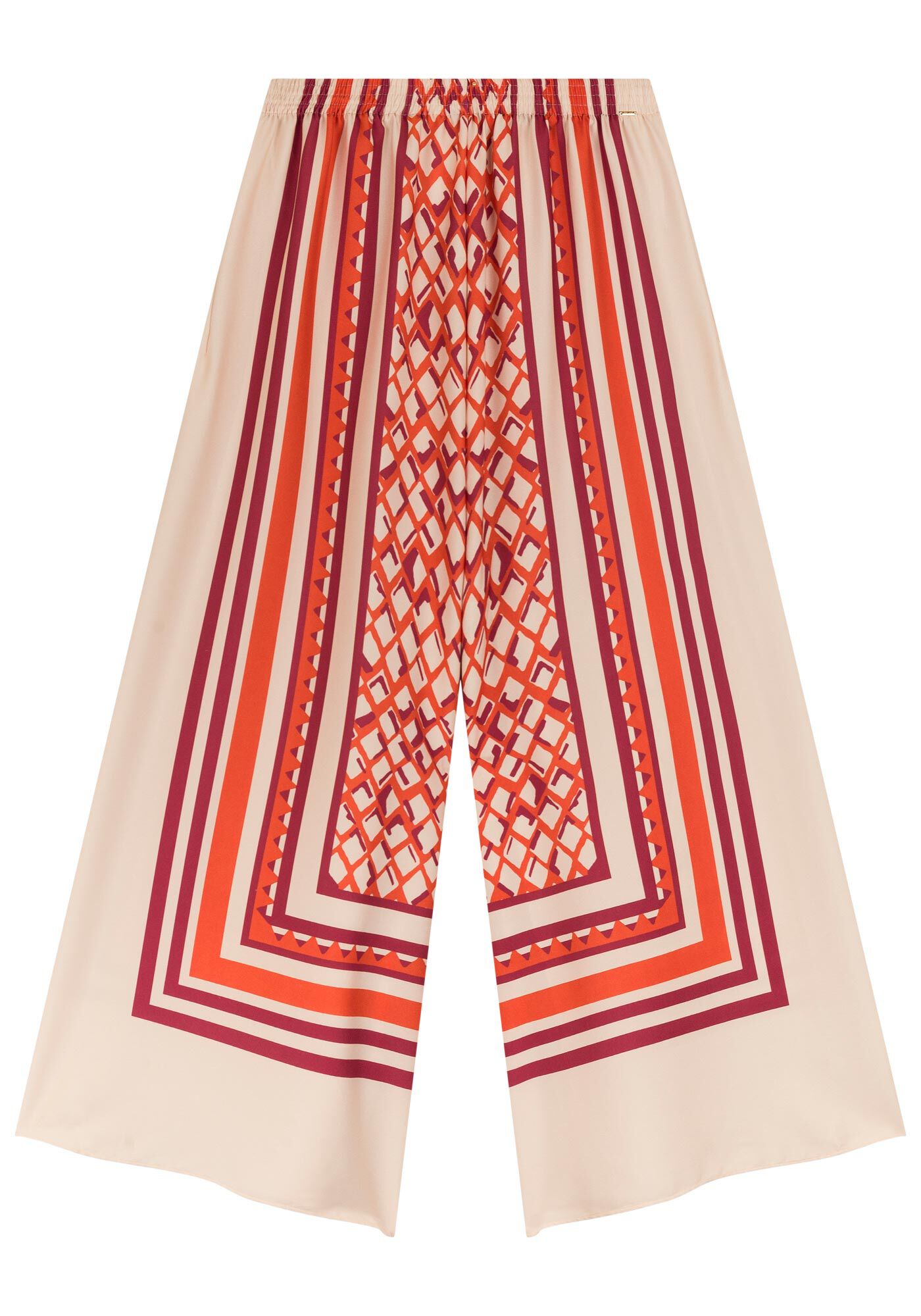 Cal&ccedil;a Cropped Estampada Com Cintura Alta, AMARELO SEASHELL, large.