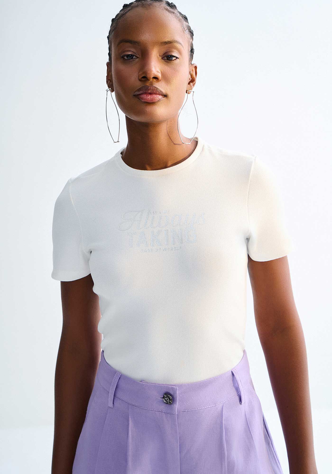 T-shirt Canelada Manga Curta Estampada, , large.