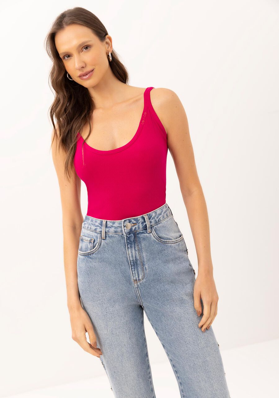 Blusa com Alças Canelada Basic, . Blusa com Alças Canelada Basic, , large.