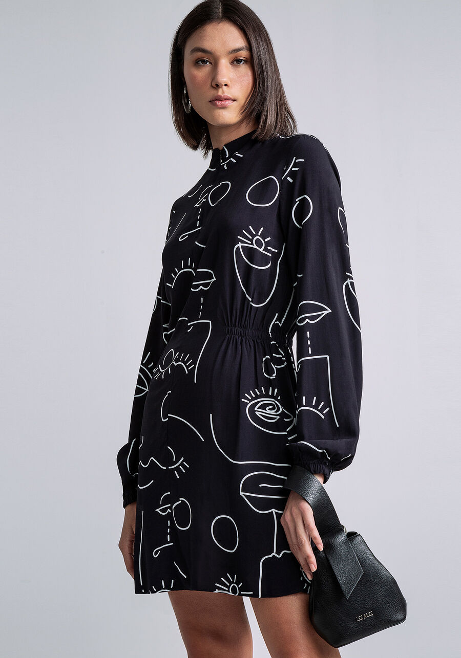 Vestido Curto Manga Longa Zíper, . Vestido Curto Manga Longa Zíper, , large.