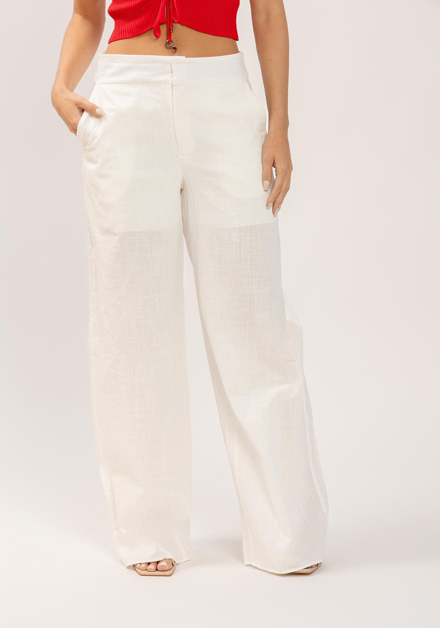 Cal&ccedil;a Reta Alfaiataria com Cintura M&eacute;dia, , large.