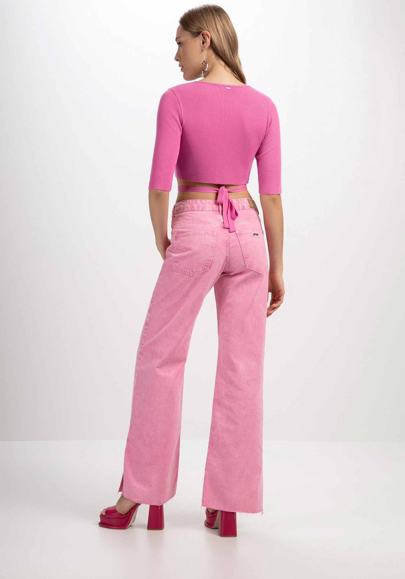 Blusa Manga 3/4 em Tric&ocirc; com Amarra&ccedil;&atilde;o, , large.