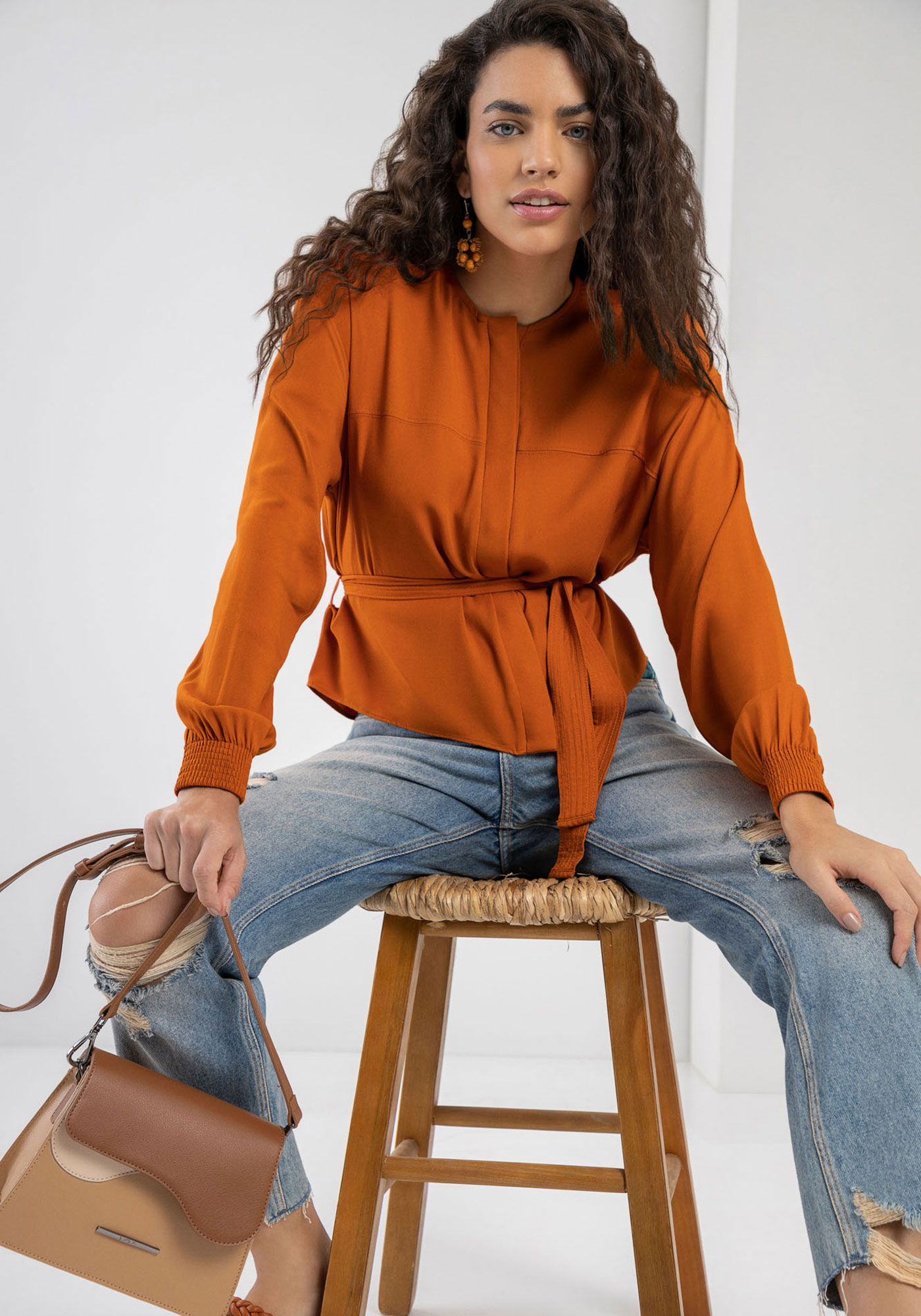 Jaqueta em Viscose com Cinto, , large.